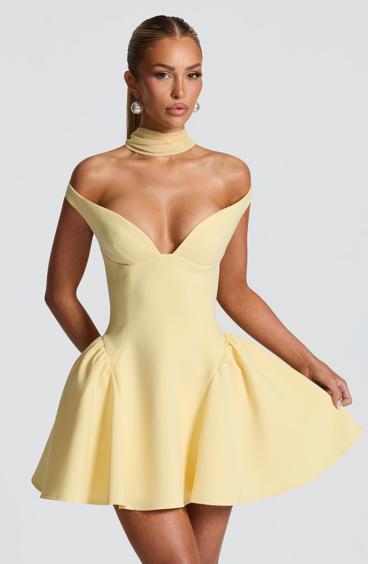 Marlie Mini Dress in Lemon
