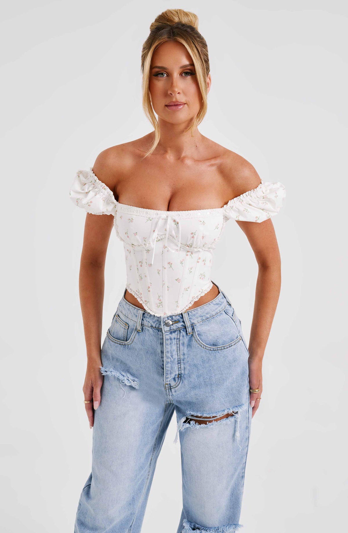 Mathilde Corset in Blush Floral