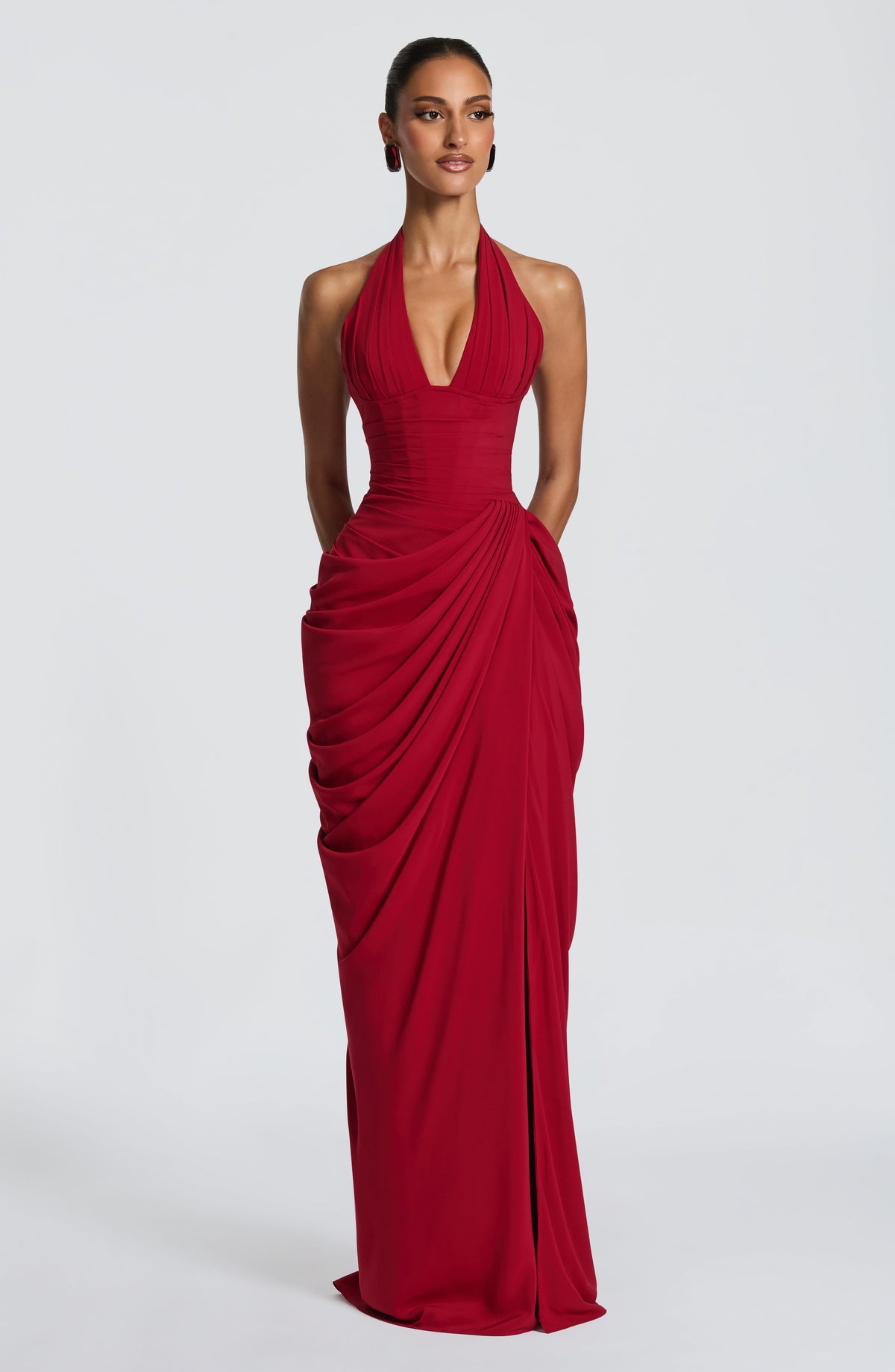 Minetta Maxi Dress in Deep Red