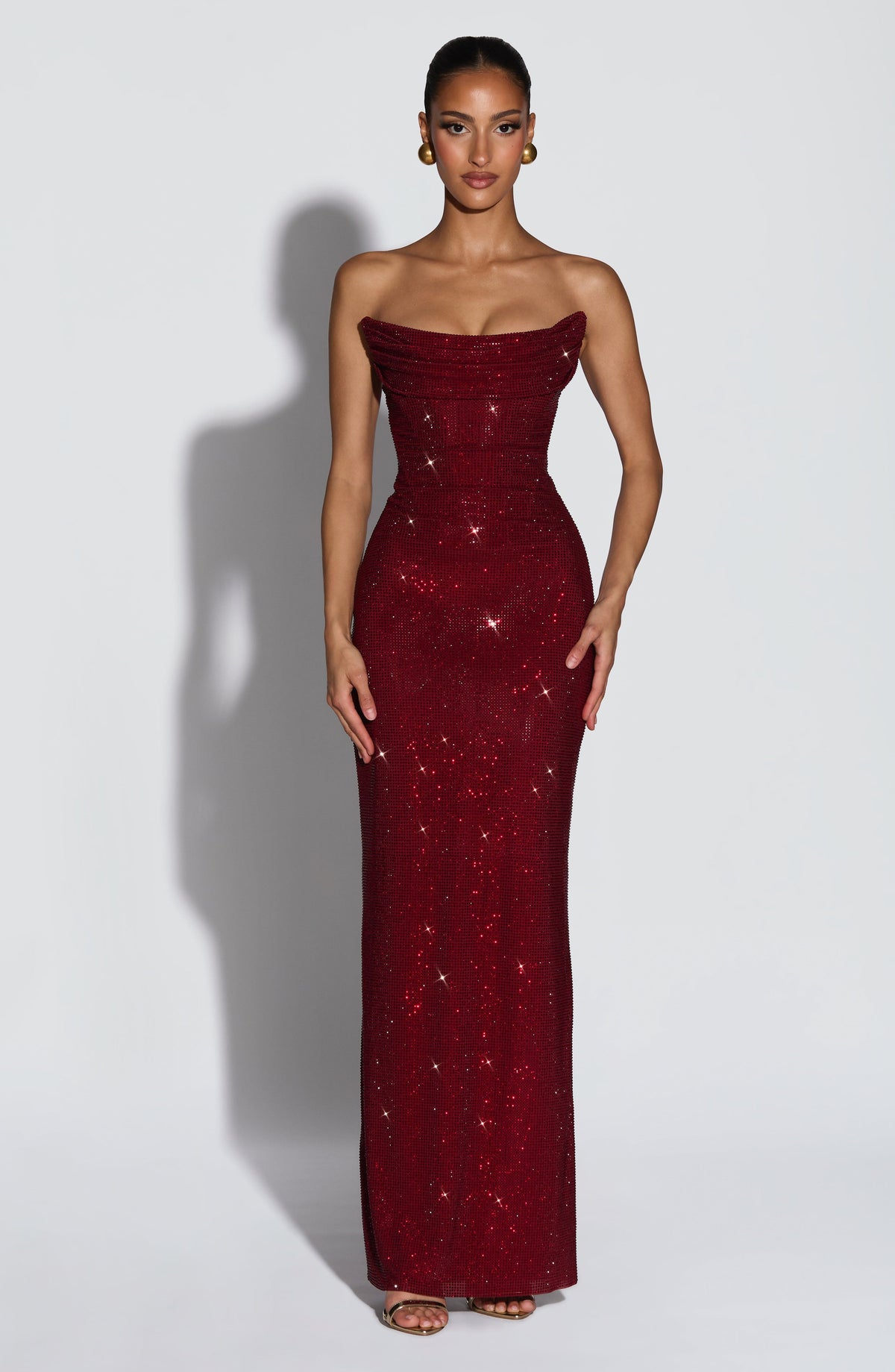 Mirabelle Maxi Dress in Burgundy