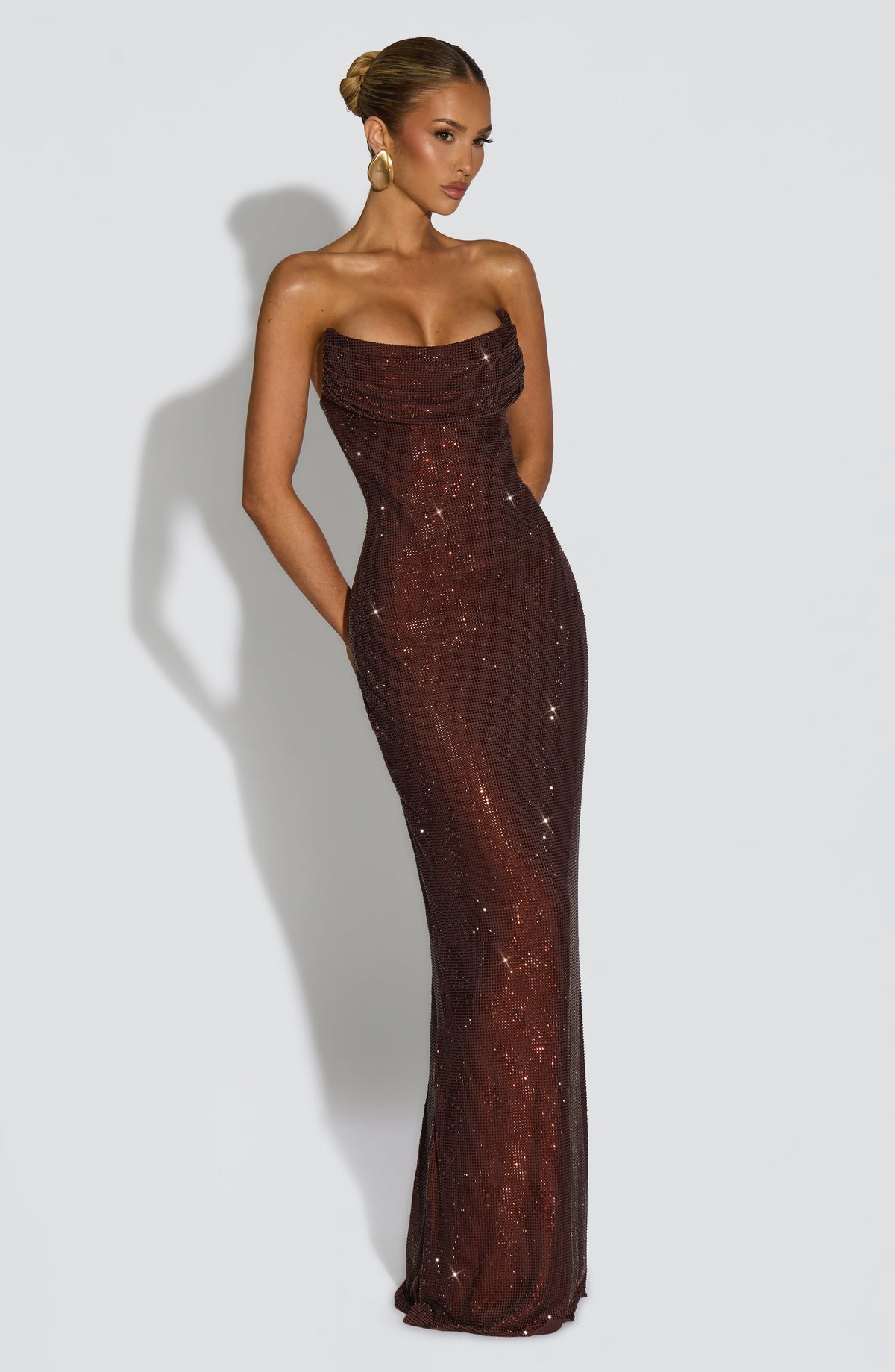 Mirabelle Maxi Dress in Plum Brown