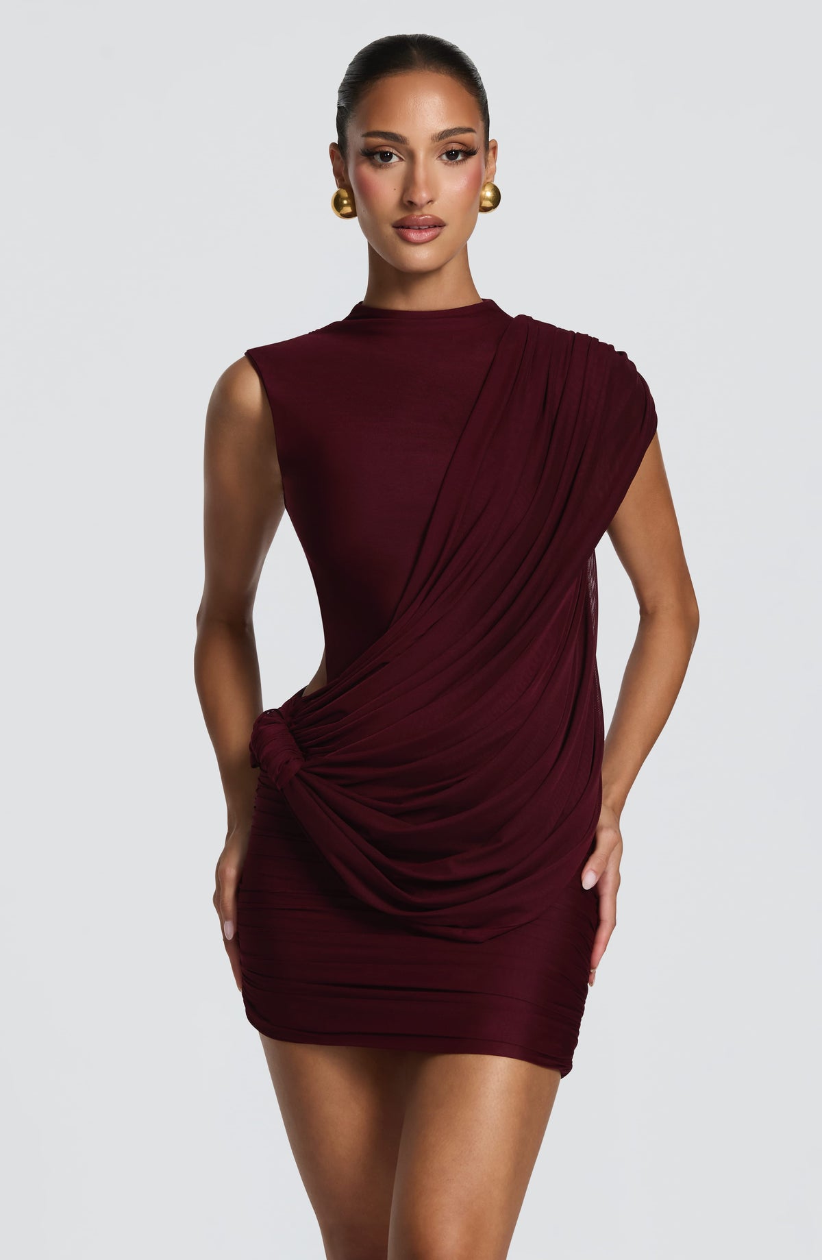 Mireia Mini Dress in Cherry Lacquer