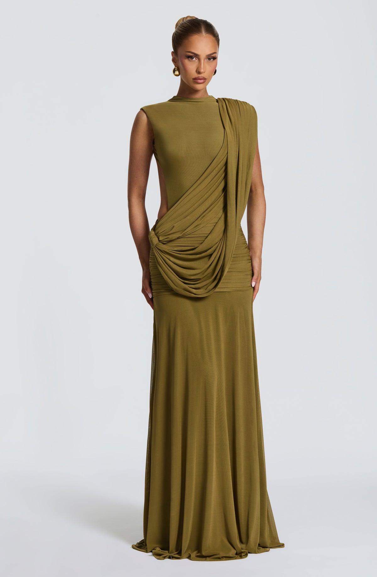 Mireille Maxi Dress in Deep Olive