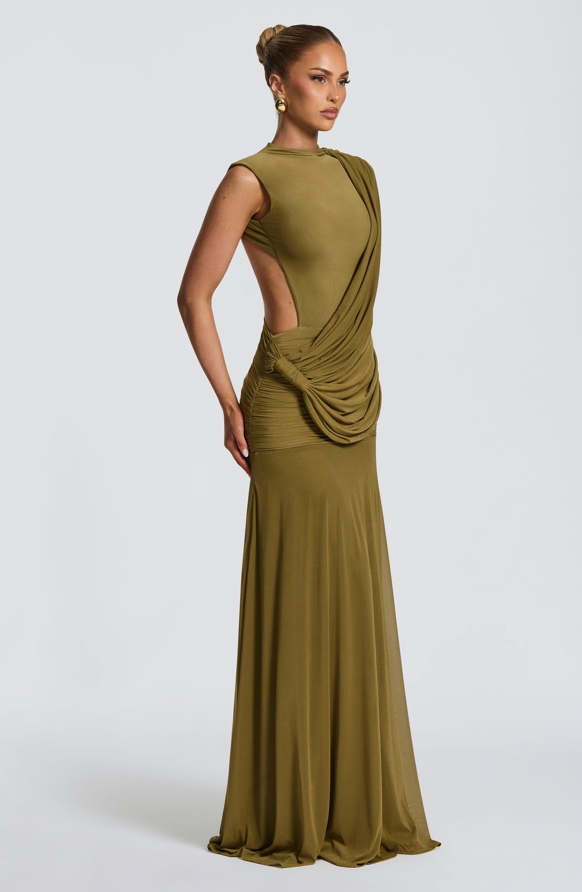 Mireille Maxi Dress in Deep Olive