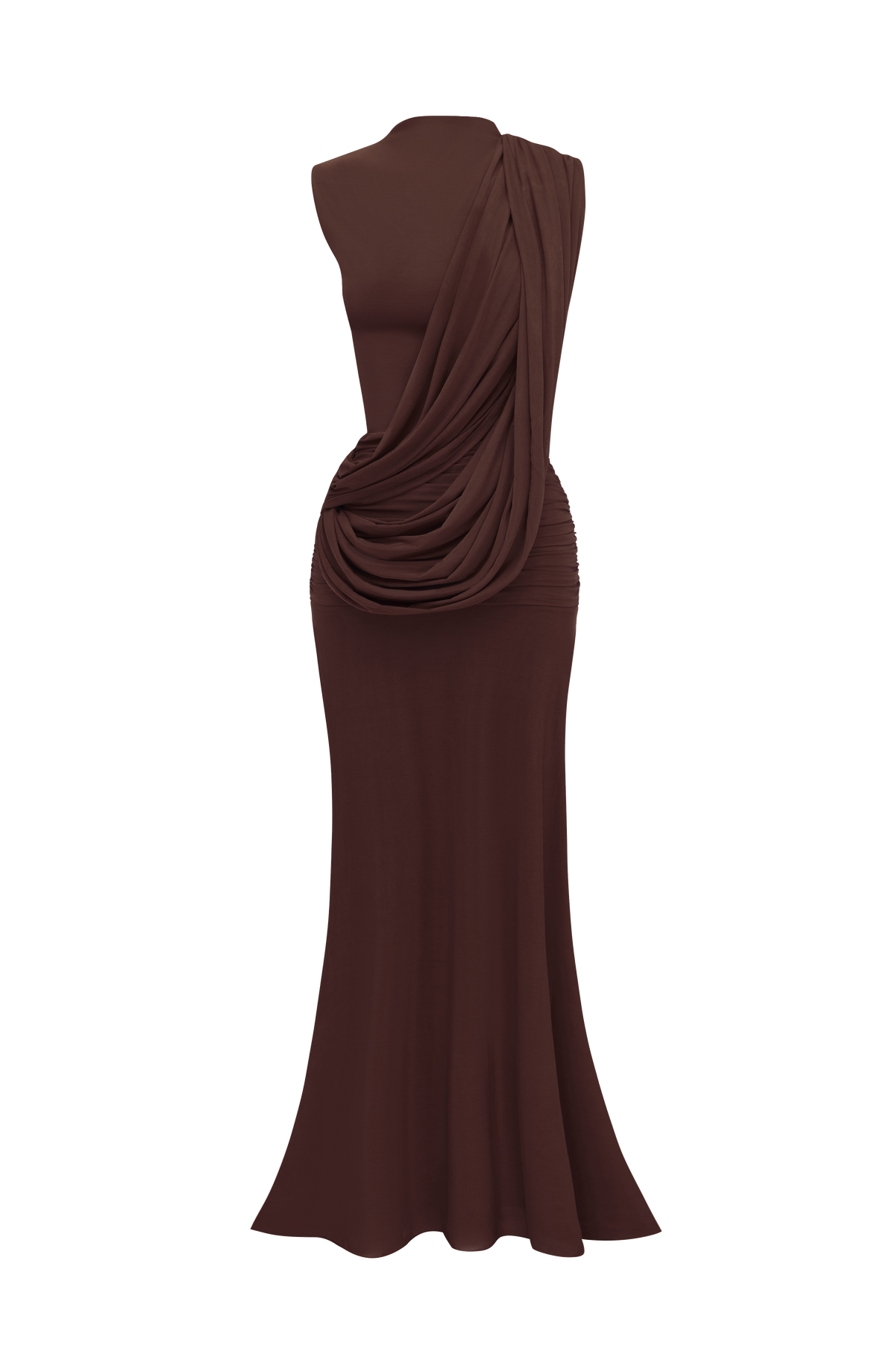 Mireille Maxi Dress in Plum Brown