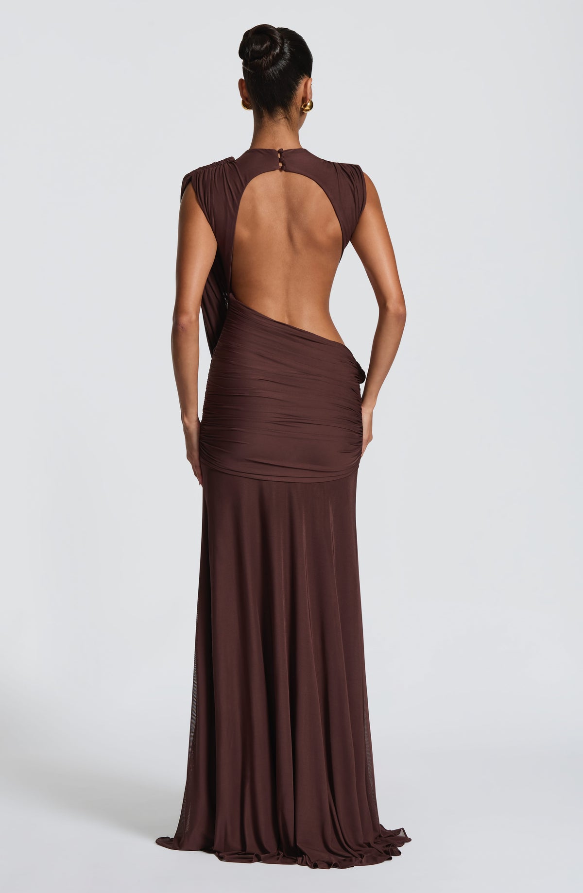 Mireille Maxi Dress in Plum Brown
