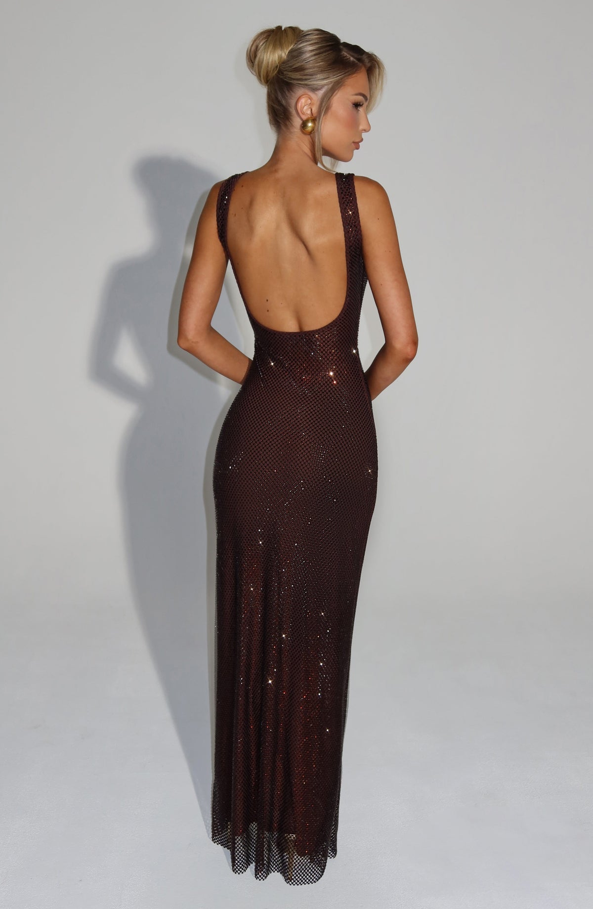 Petrine Maxi Dress in Plum Brown