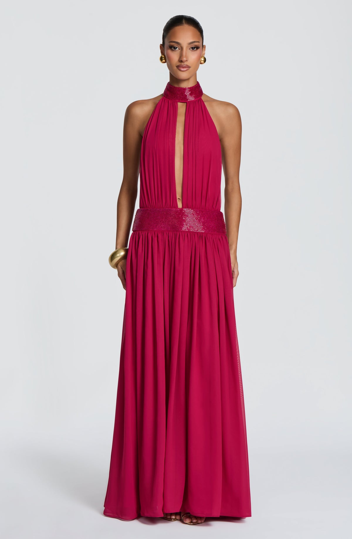 Rosaline Maxi Dress in Raspberry