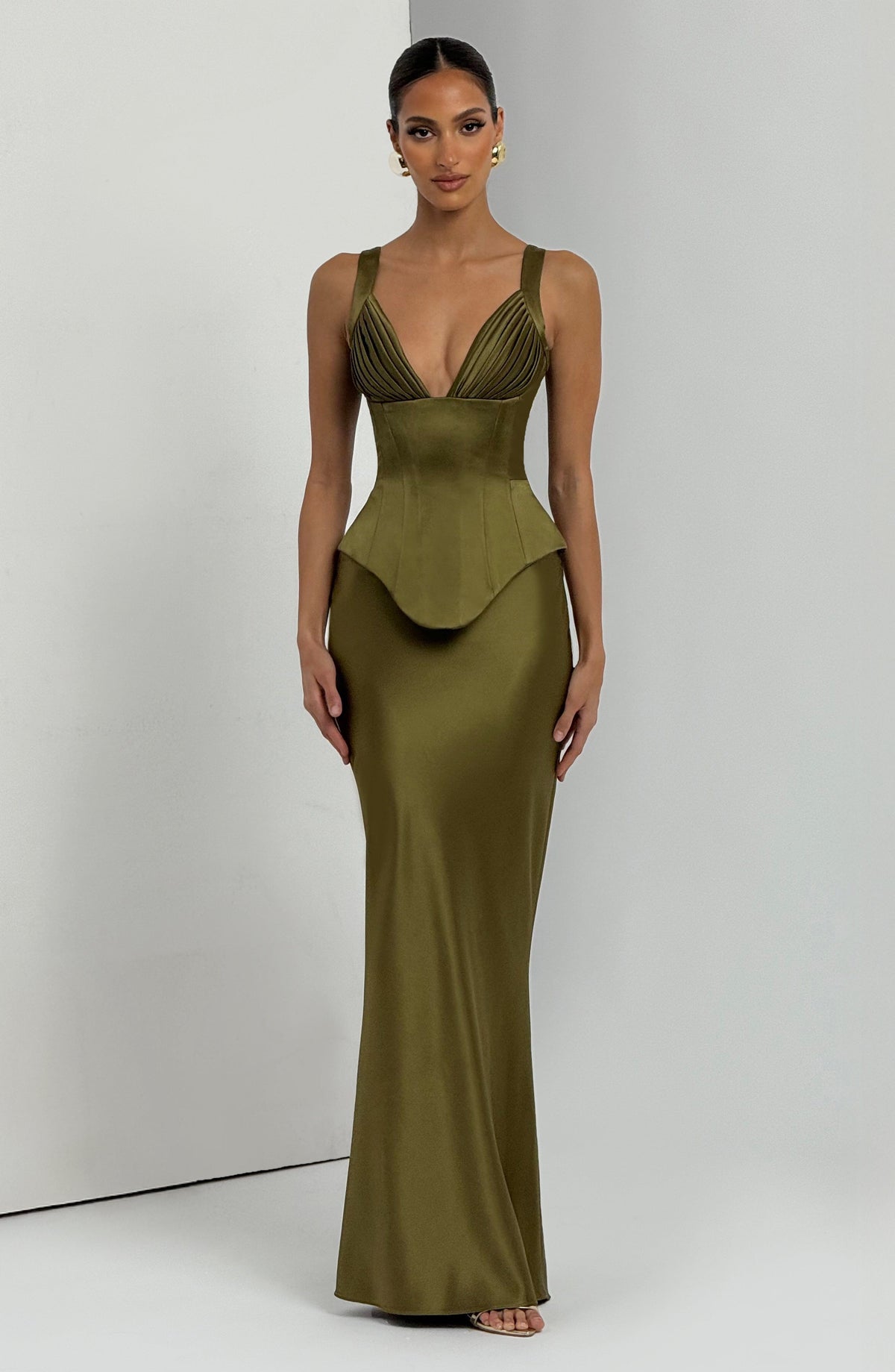 Rowyn Corset in Deep Olive