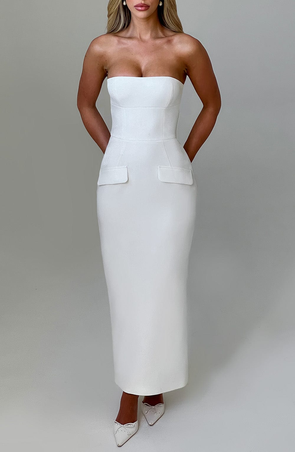 Roxelle Midaxi Dress in Ivory