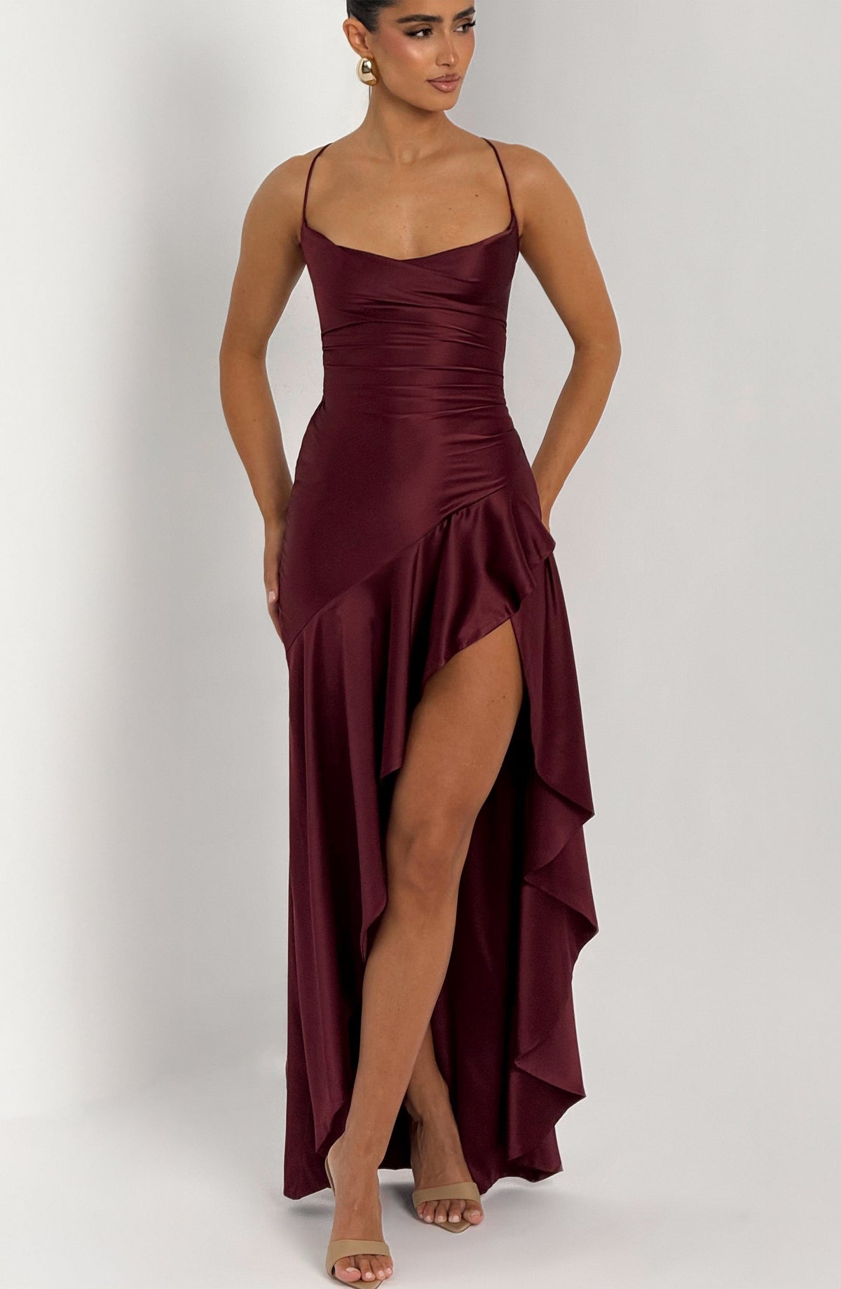 Samara Maxi Dress in Cherry Lacquer