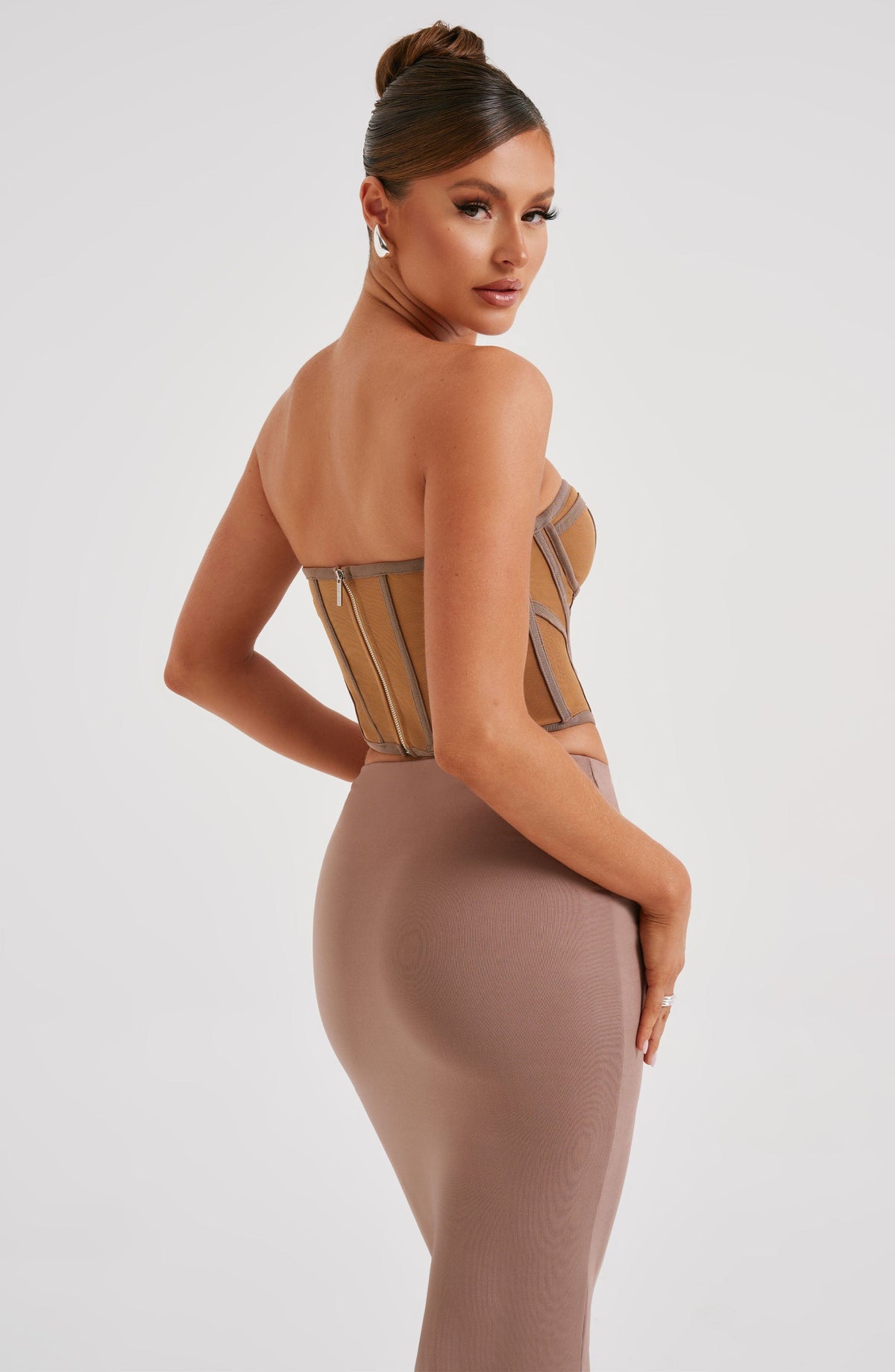 Santina Corset in Chocolate Nude
