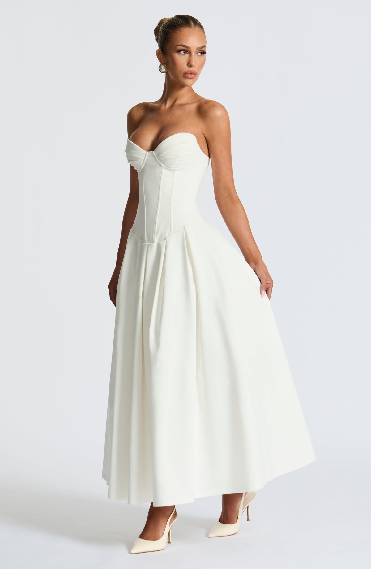 Selma Midi Dress in Ivory