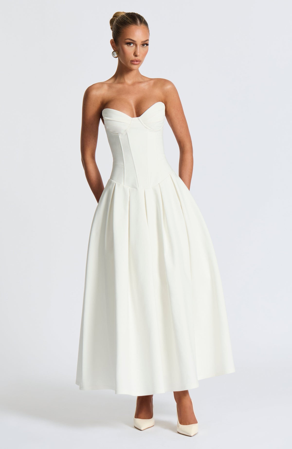 Selma Midi Dress in Ivory
