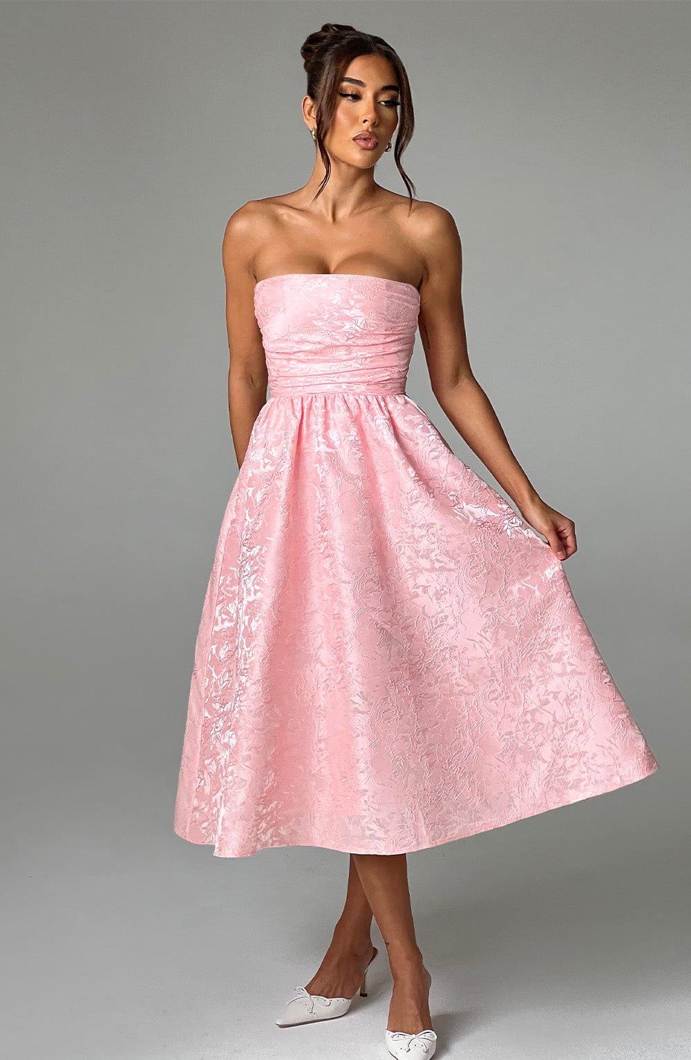 Sorcha Midi Dress in Blush
