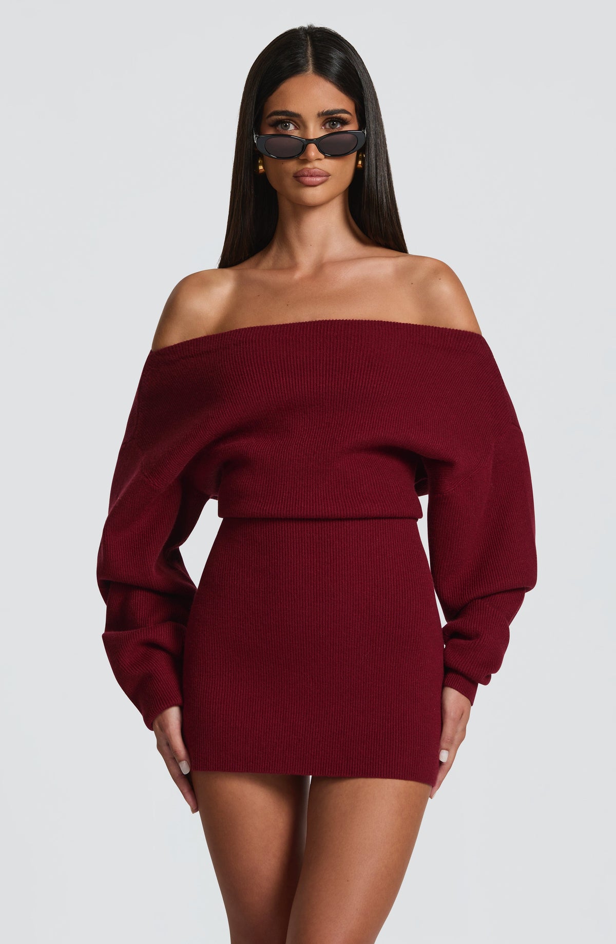 Sawyn Mini Dress in Burgundy