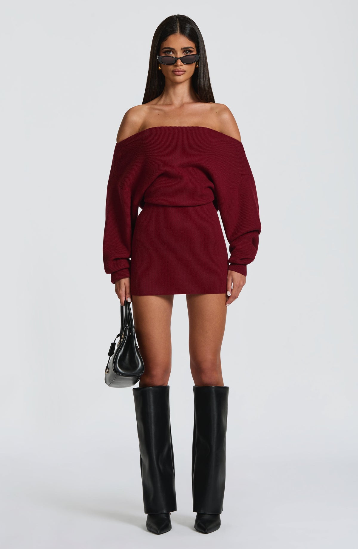 Sawyn Mini Dress in Burgundy