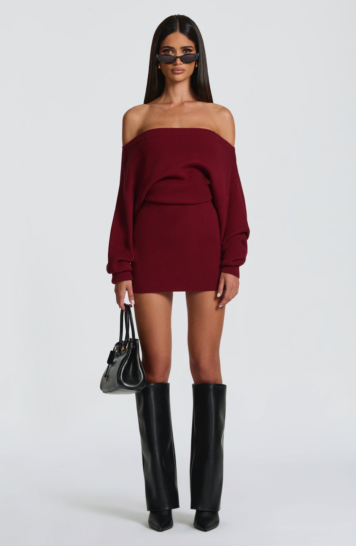 Sawyn Mini Dress in Burgundy