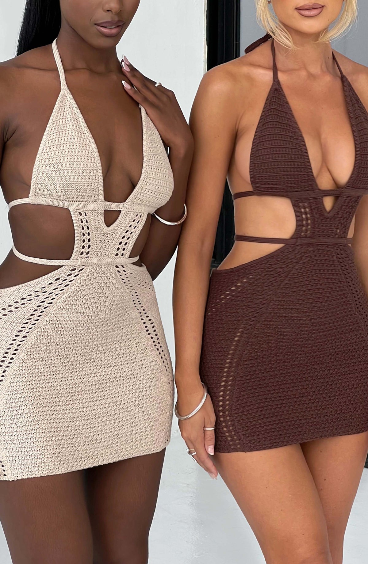 Serena Mini Dress in Chocolate
