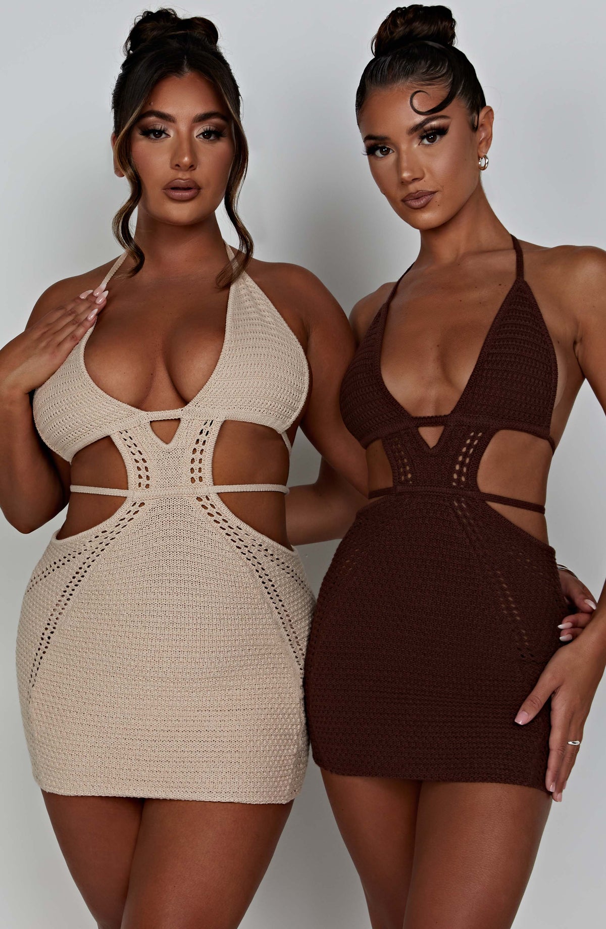 Serena Mini Dress in Chocolate