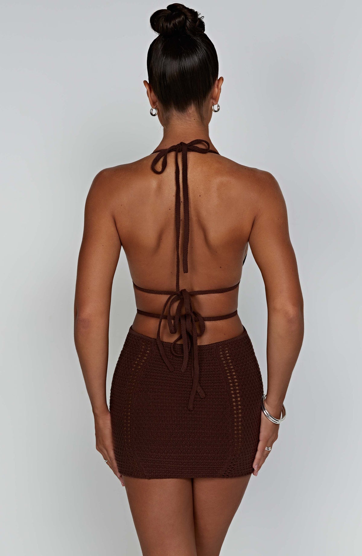 Serena Mini Dress in Chocolate