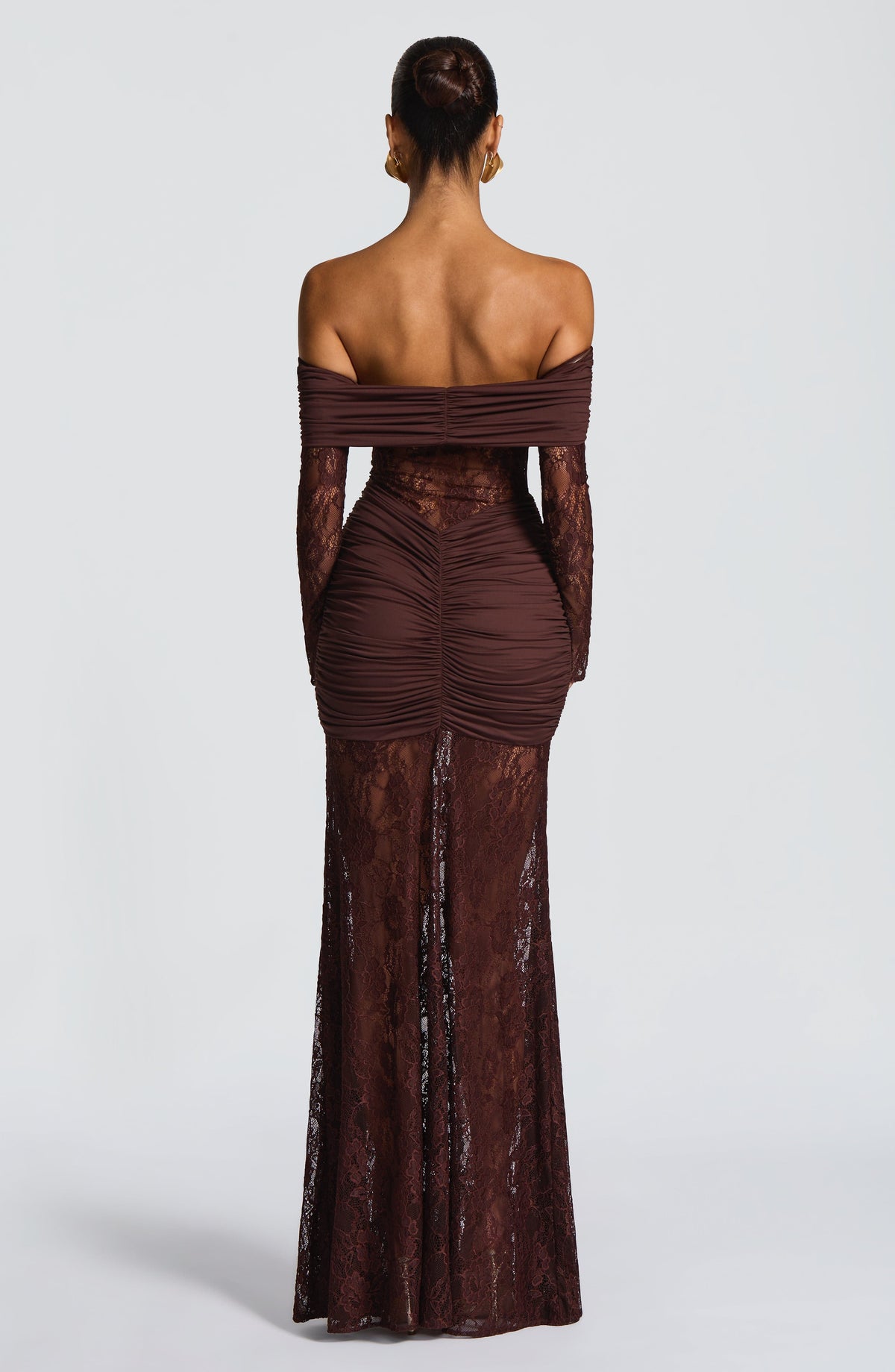 Solene Maxi Dress in Plum Brown