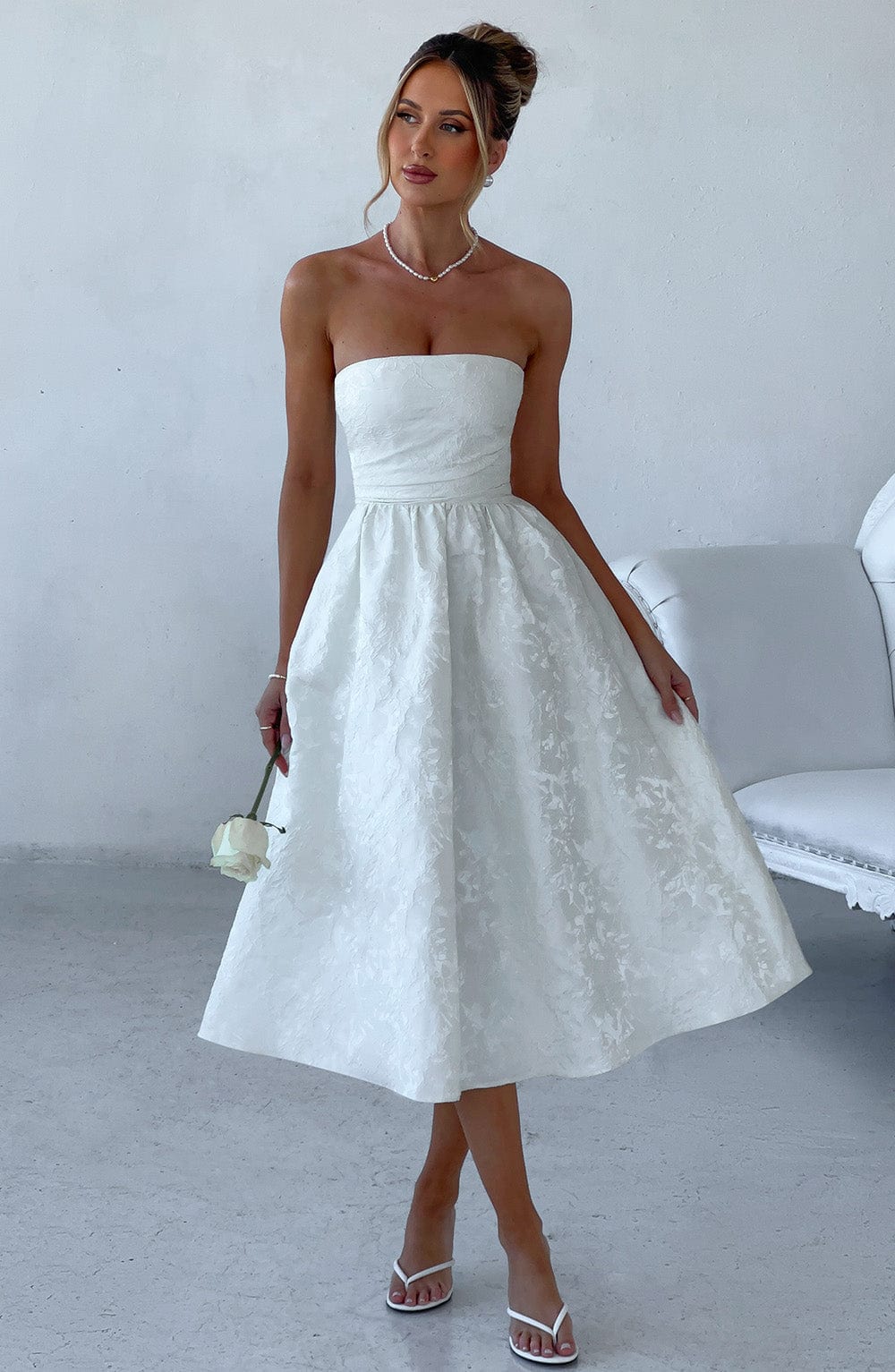 Sorcha Midi Dress in Ivory