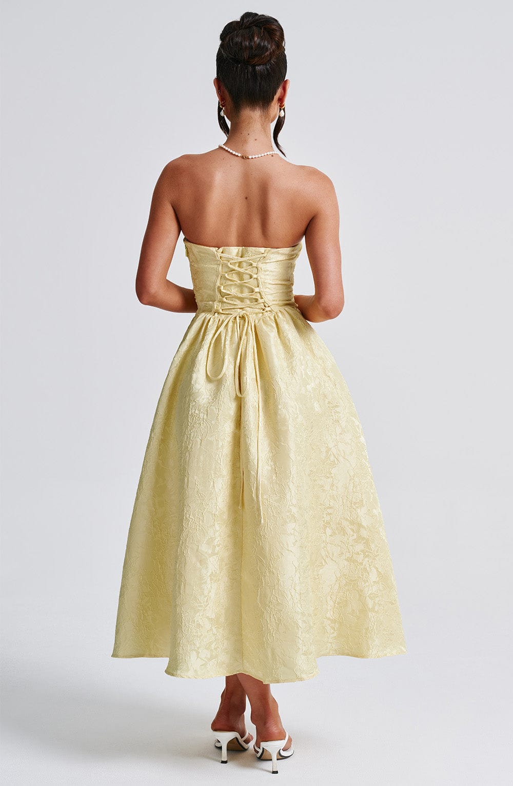 Sorcha Midi Dress in Lemon