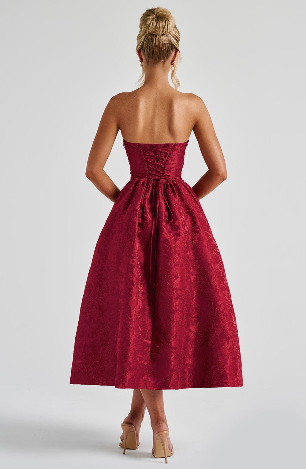 Sorcha Midi Dress in Red