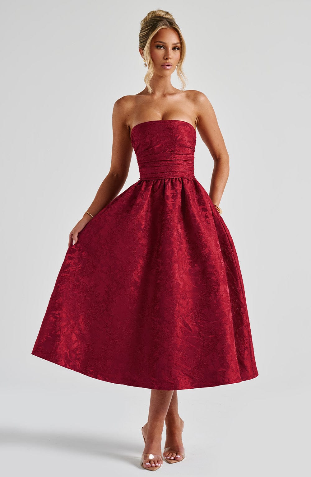 Sorcha Midi Dress in Red