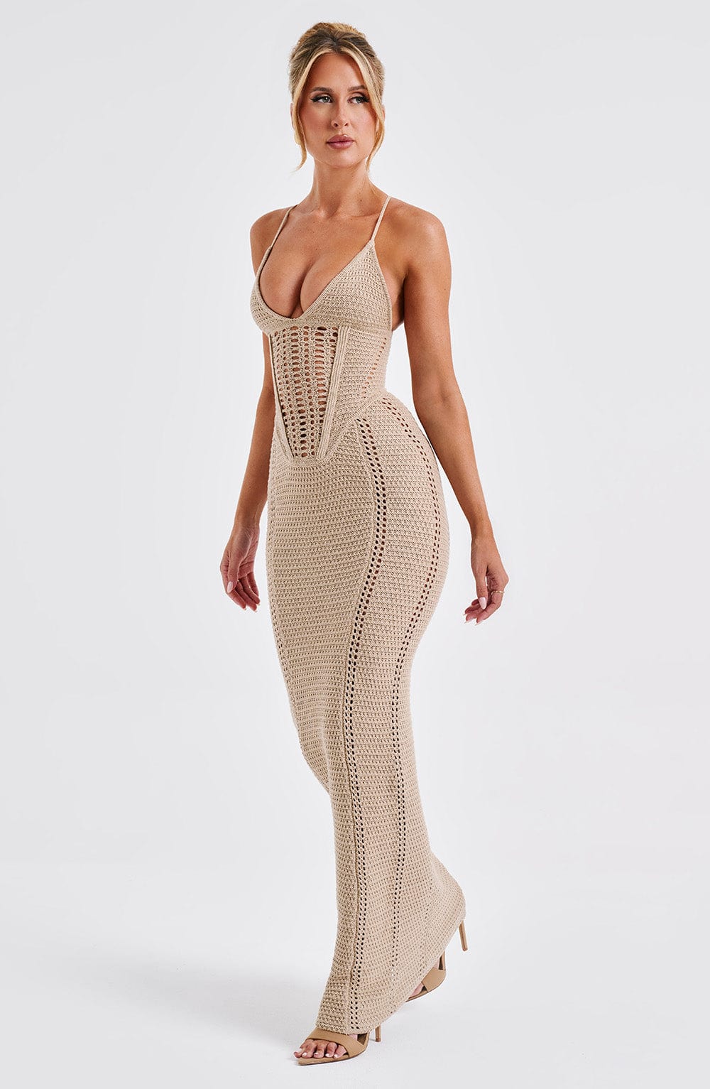 Xanthia Maxi Dress in Beige