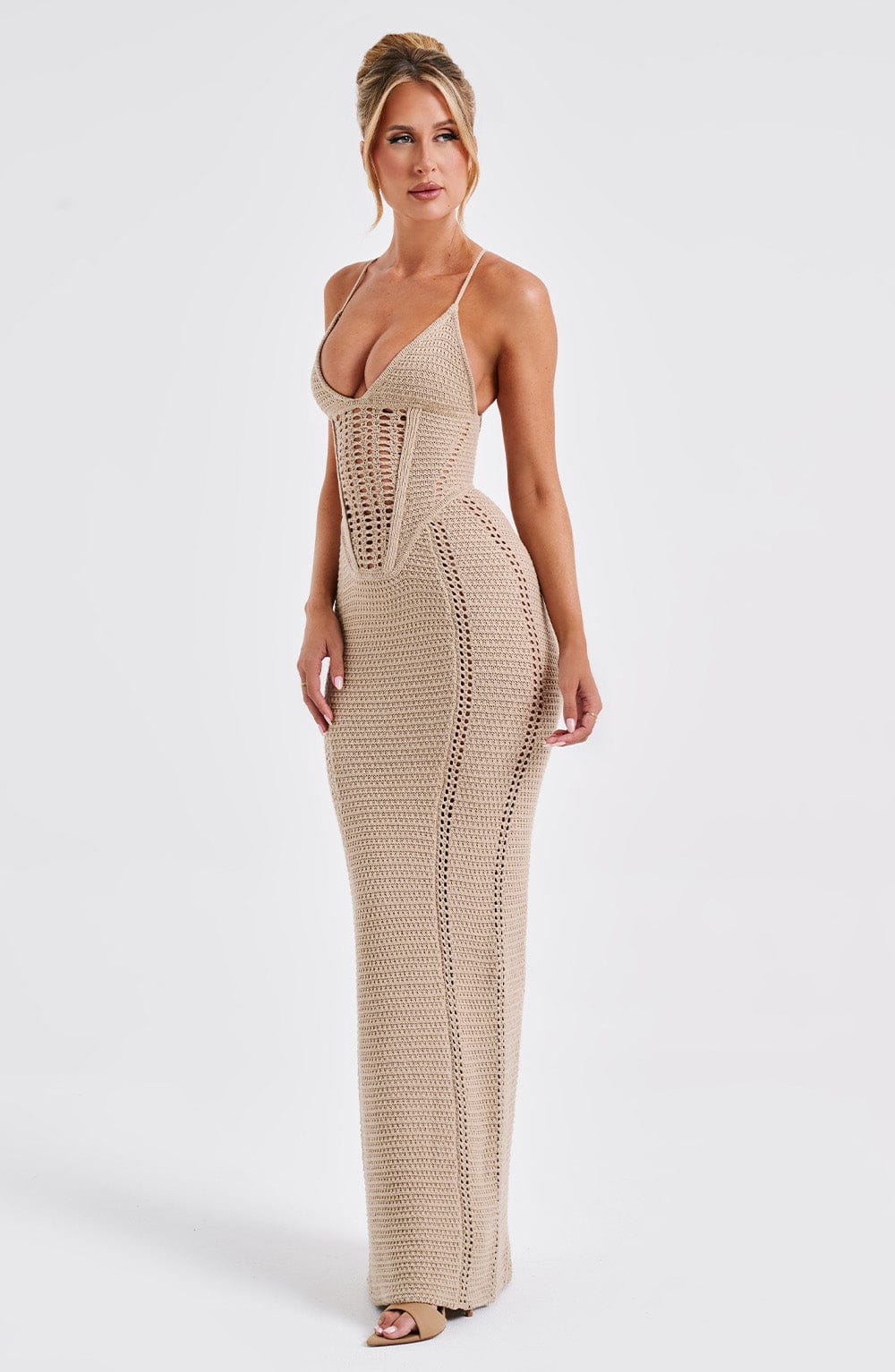Xanthia Maxi Dress in Beige