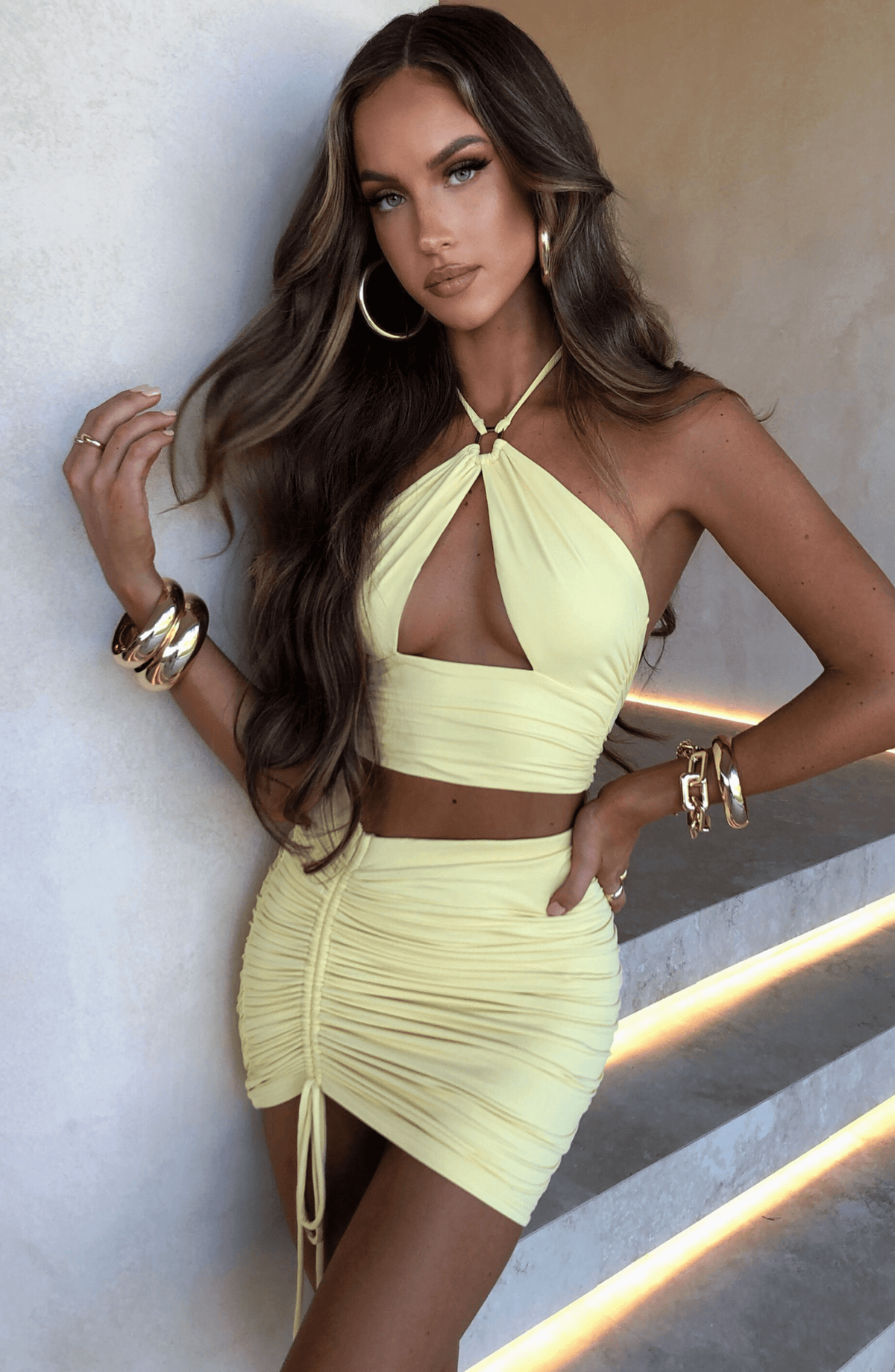 Xavia Mini Skirt in Lemon