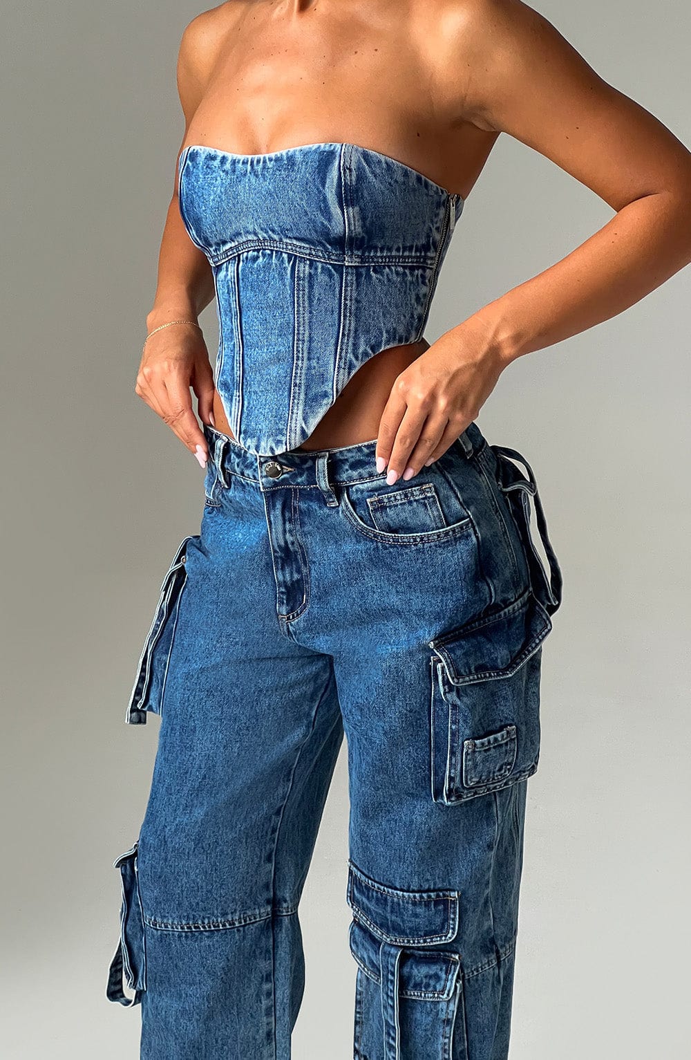 Yasira Corset in Dark Wash