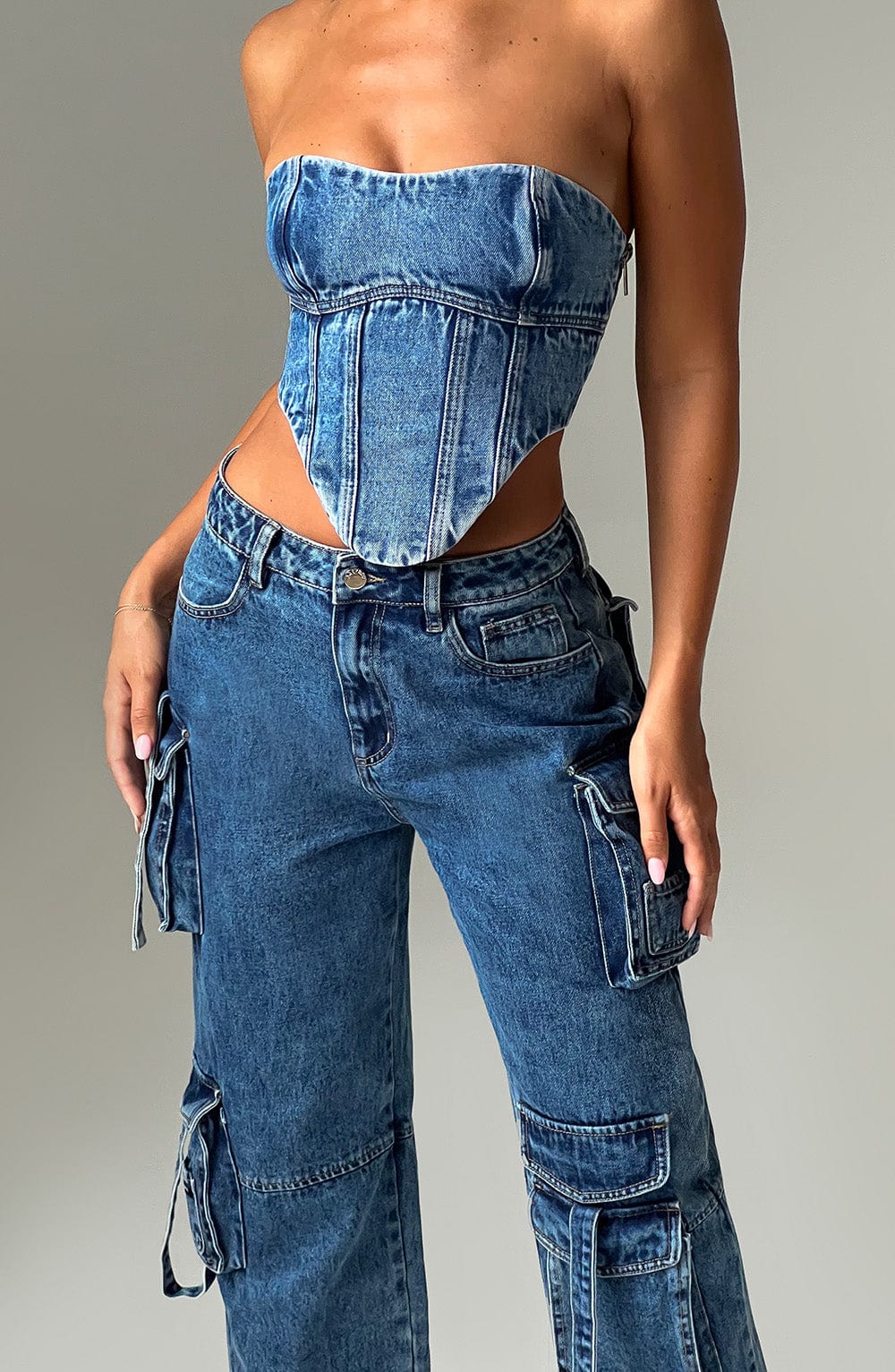 Yasira Corset in Dark Wash