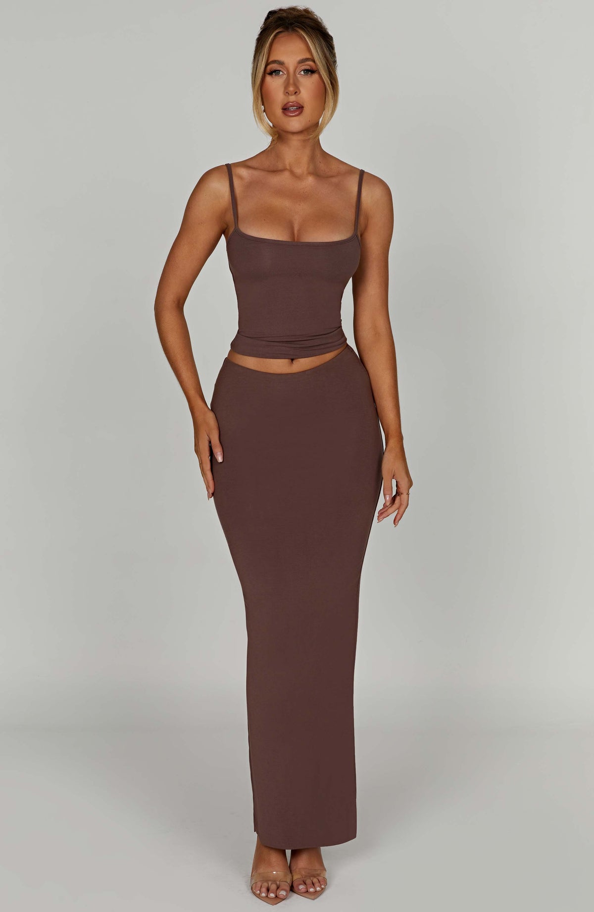 Yazlin Maxi Skirt in Chocolate