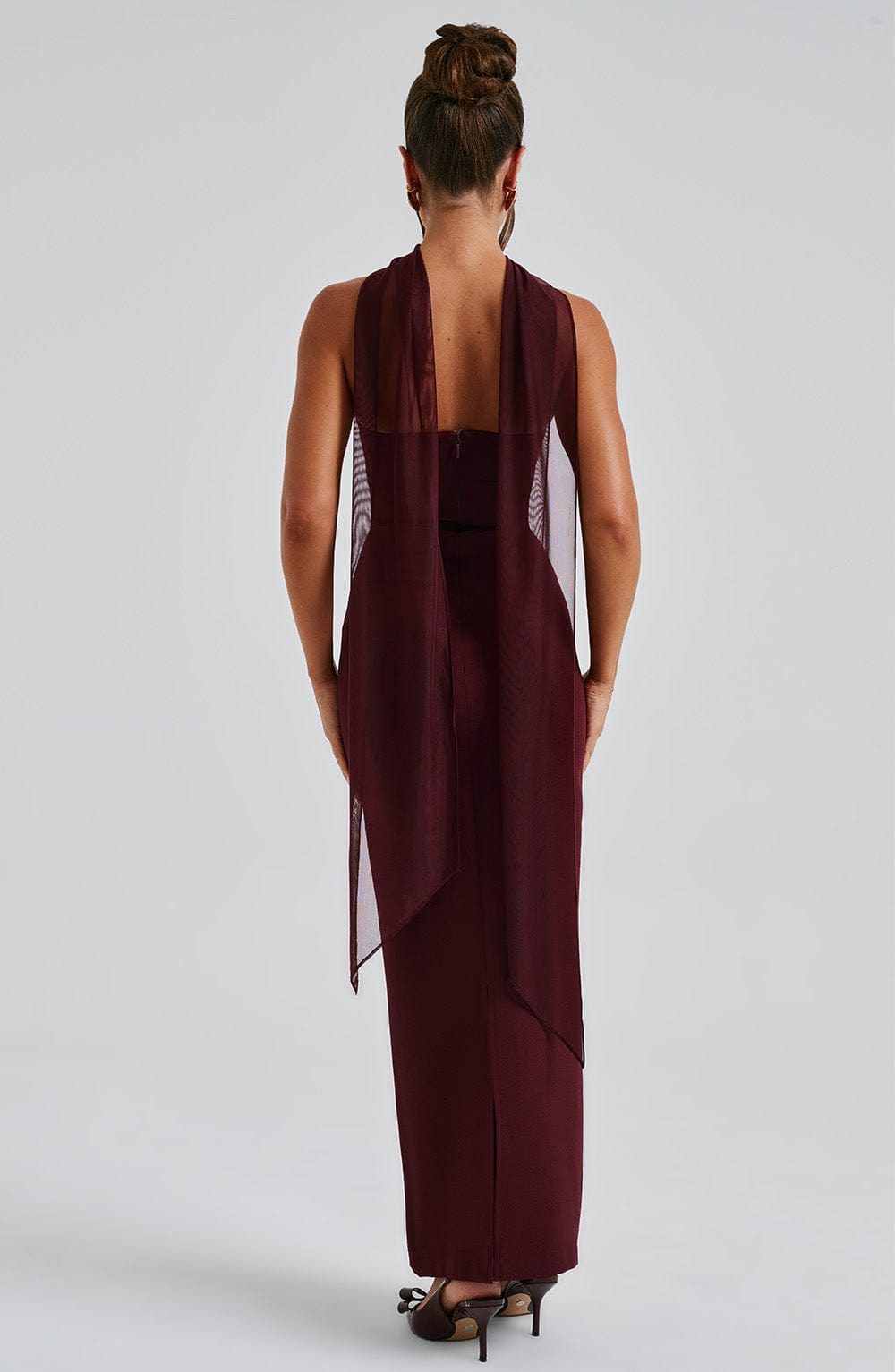 Yuliana Maxi Dress in Cherry Lacquer