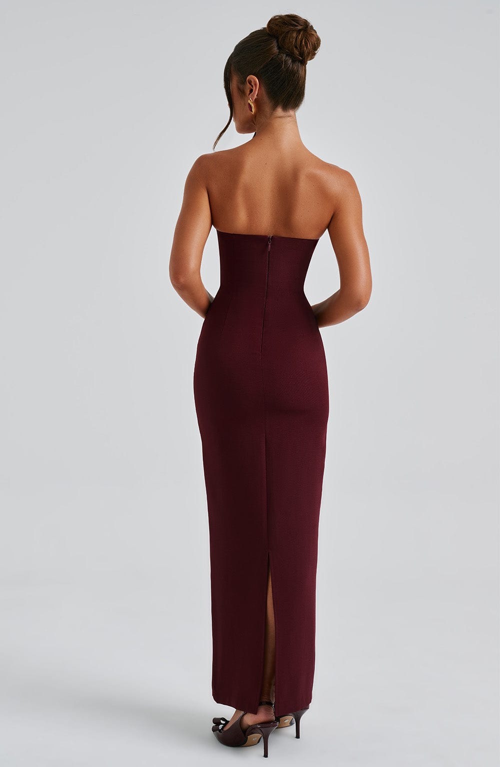 Yuliana Maxi Dress in Cherry Lacquer