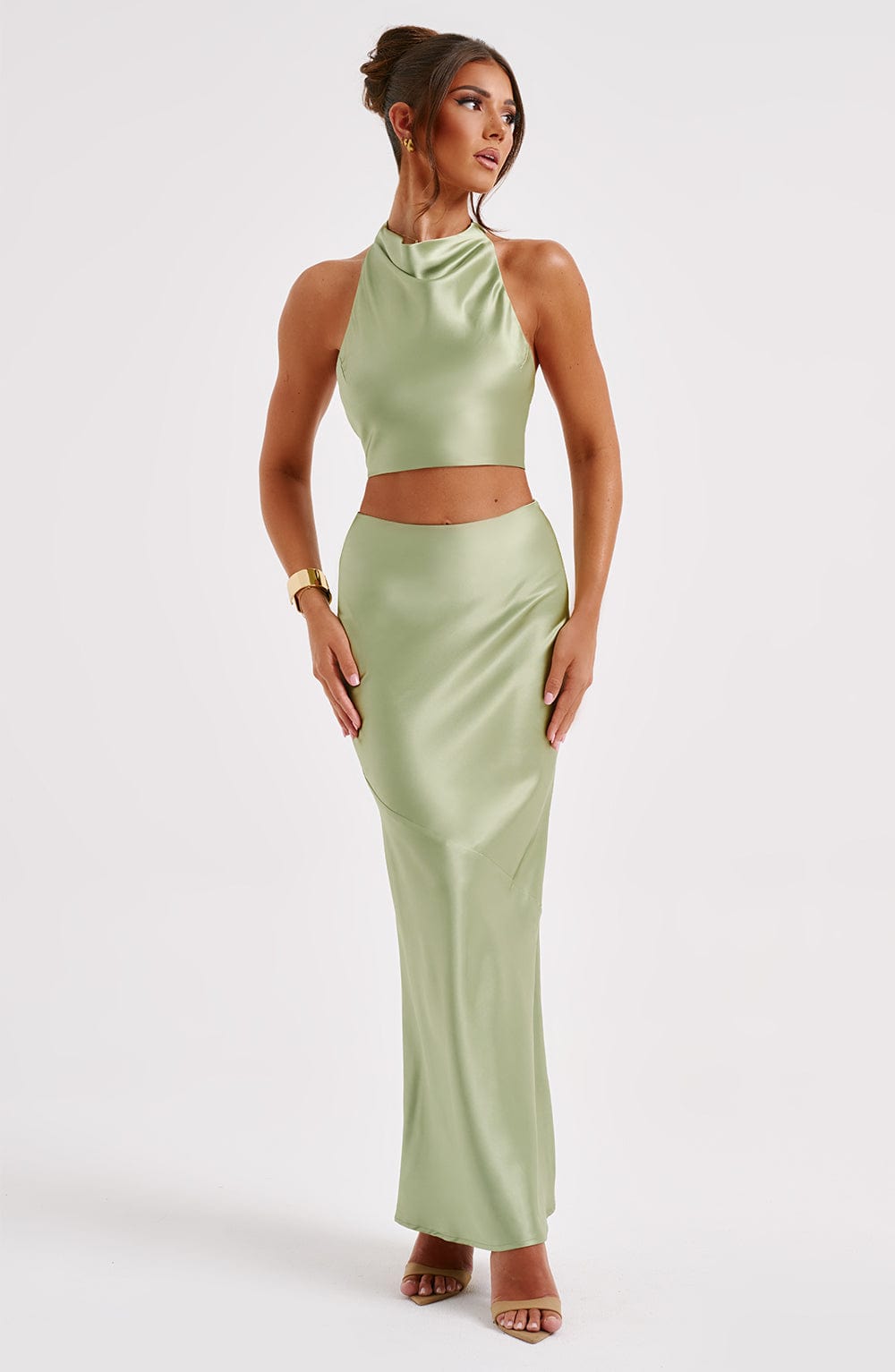 Zaylia Maxi Skirt in Khaki