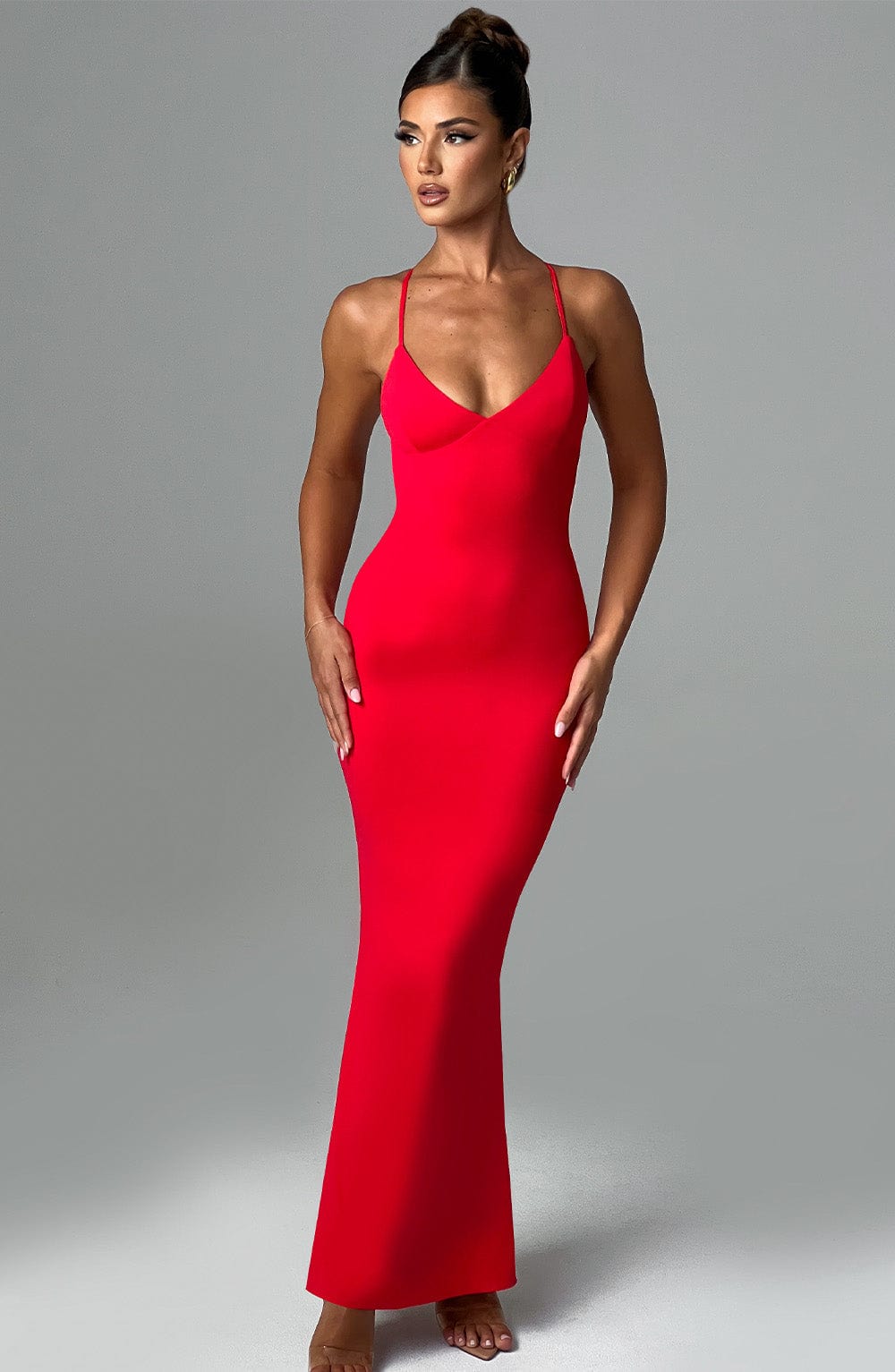 Zelina Maxi Dress in Red