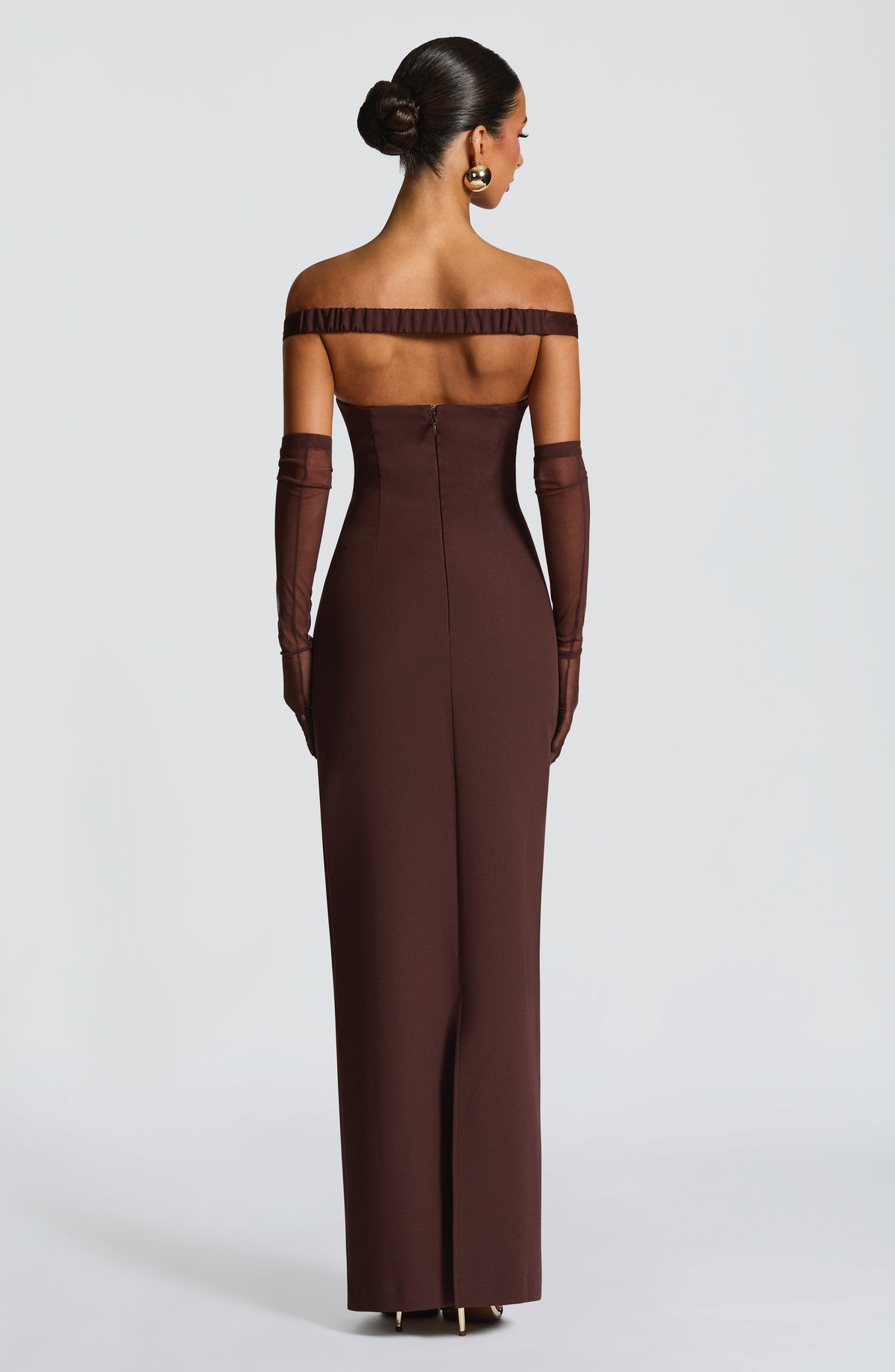 Abigael Maxi Dress in Plum Brown