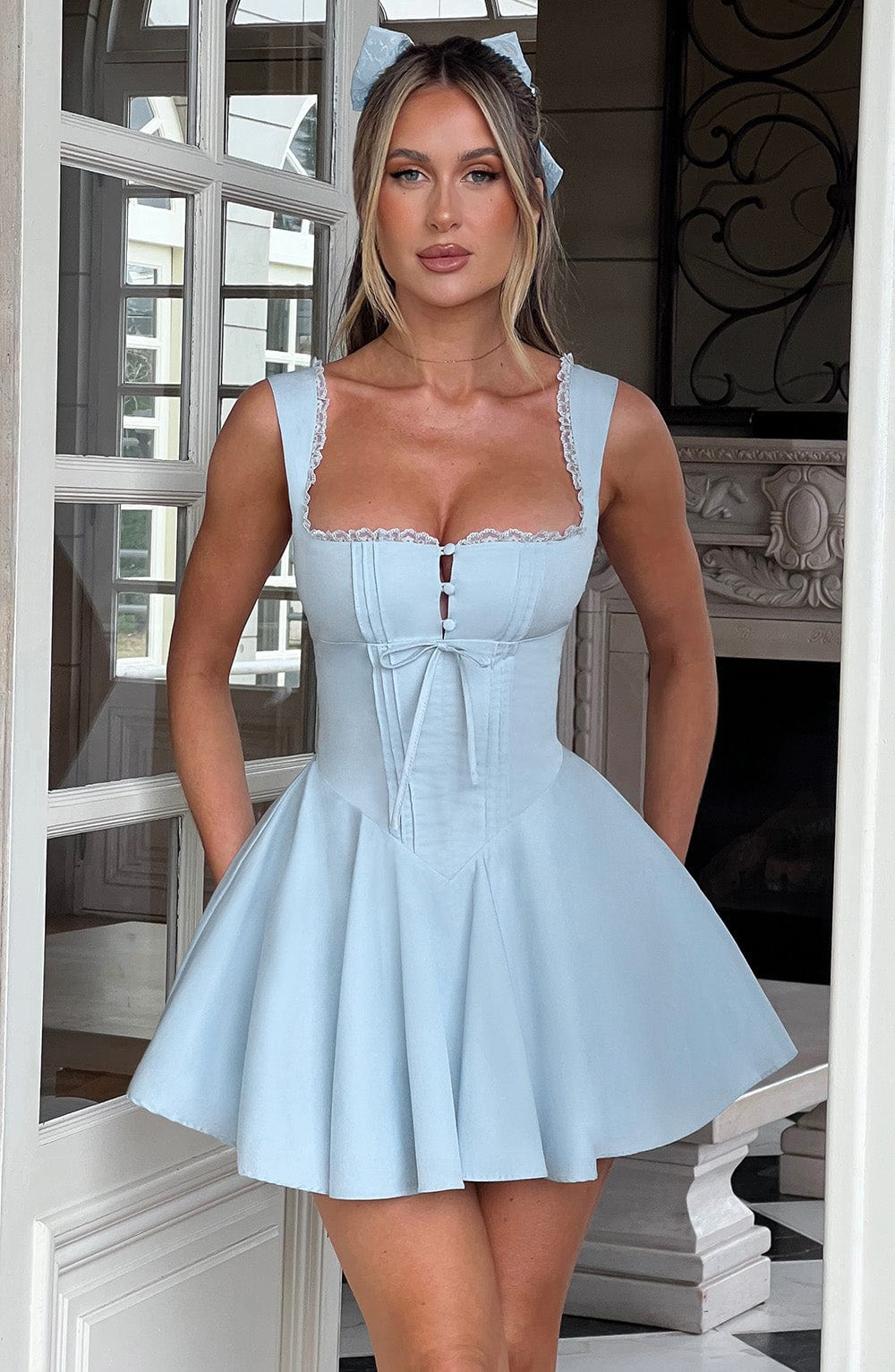 Adalene Mini Dress in Blue