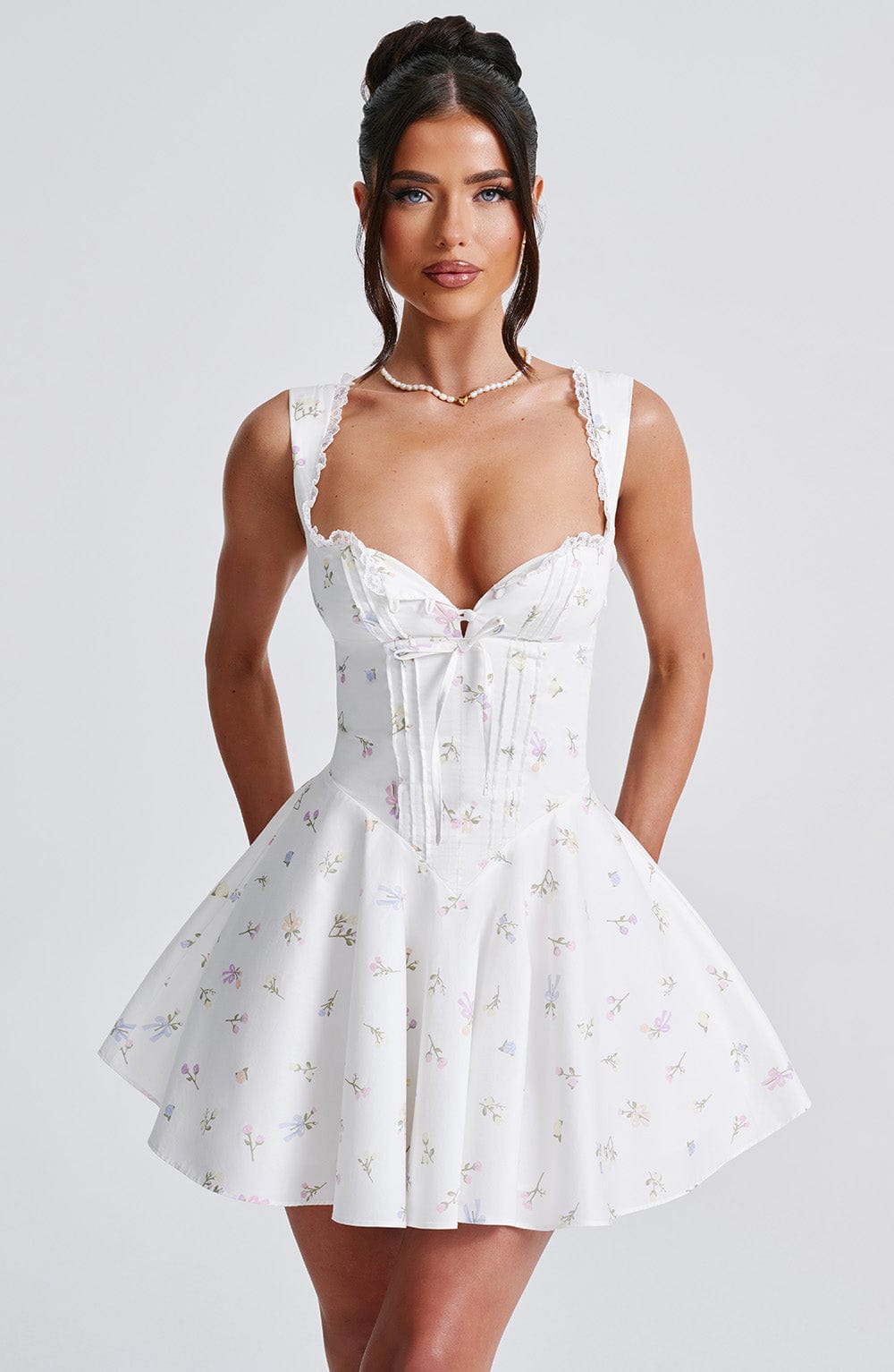 Adalene Mini Dress in Multi Floral Print