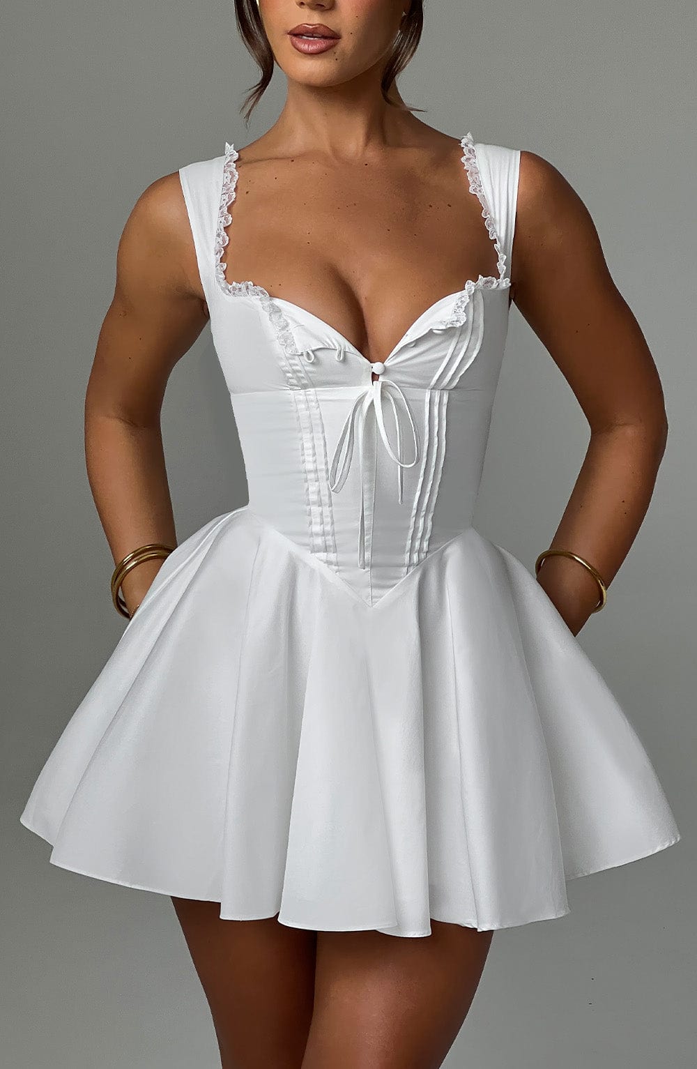 Adalene Mini Dress in Ivory