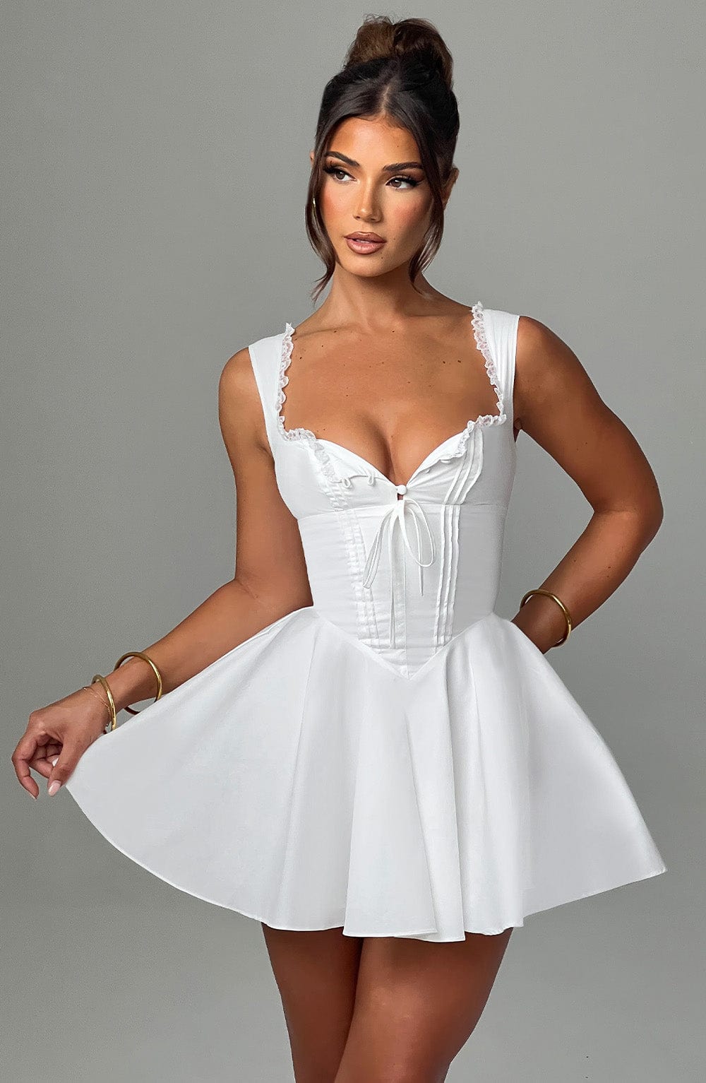 Adalene Mini Dress in Ivory