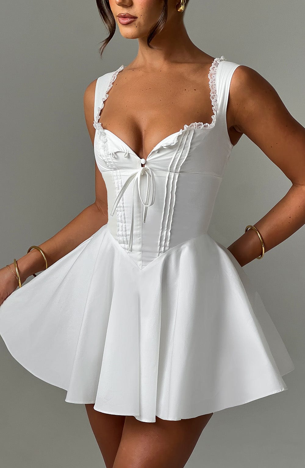 Adalene Mini Dress in Ivory