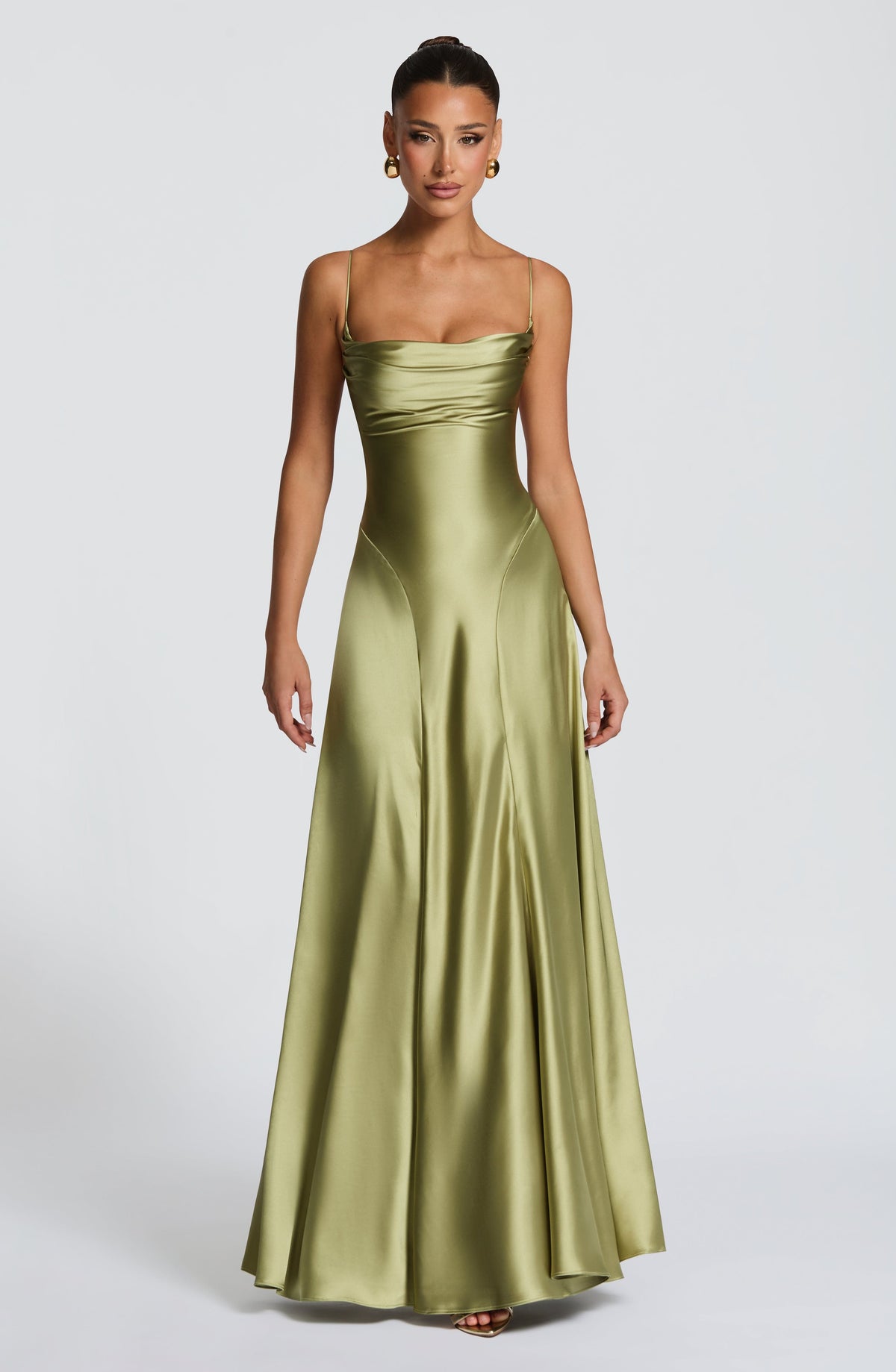 Adeline Maxi Dress in Light Olive