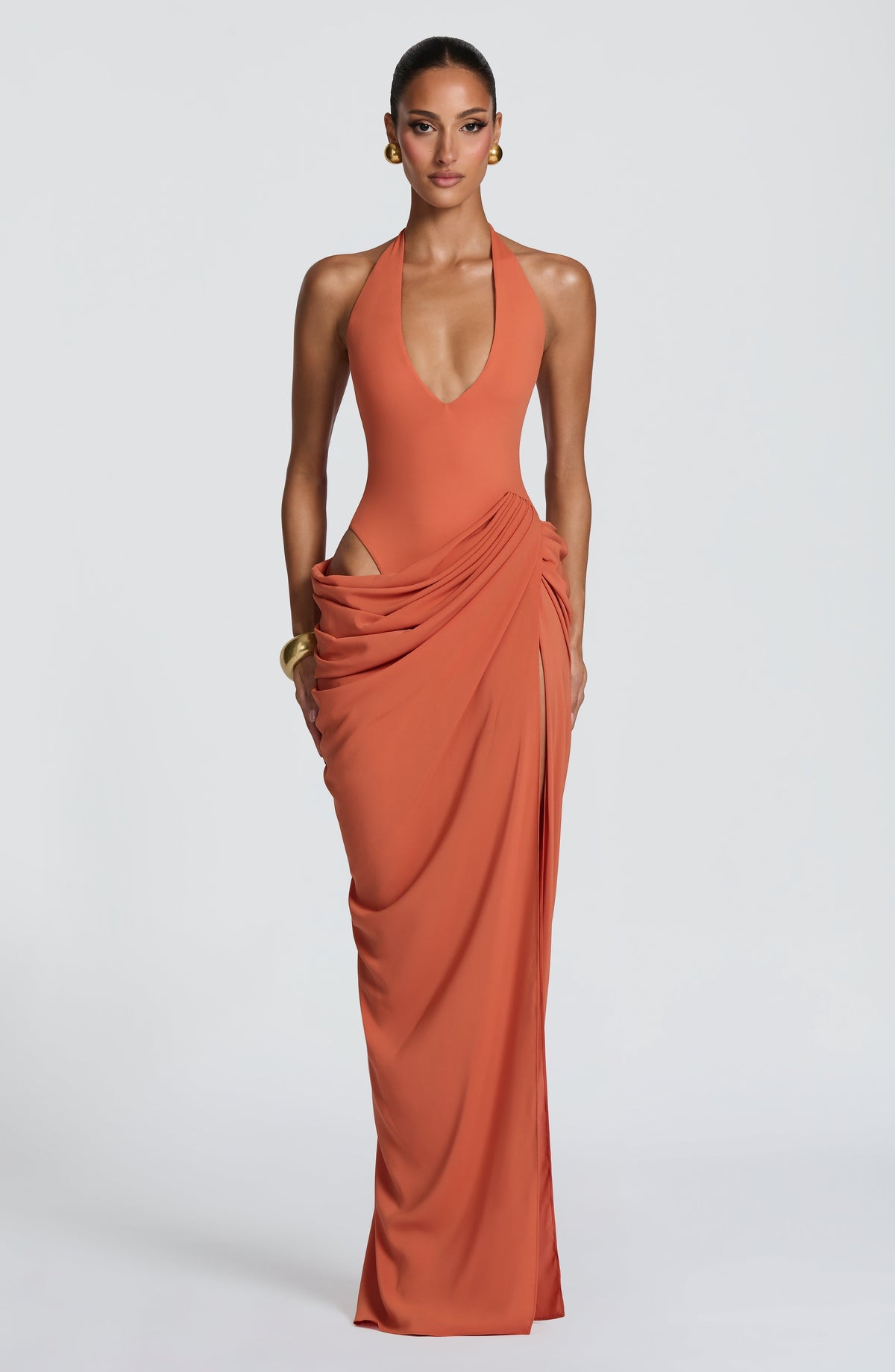 Adelyn Maxi Dress in Burnt Orange