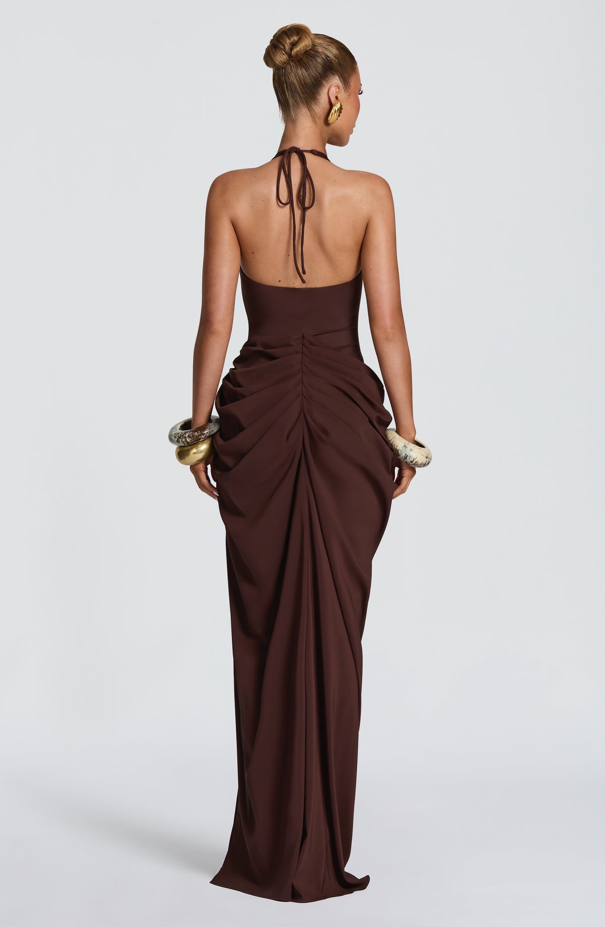 Adelyn Maxi Dress in Plum Brown