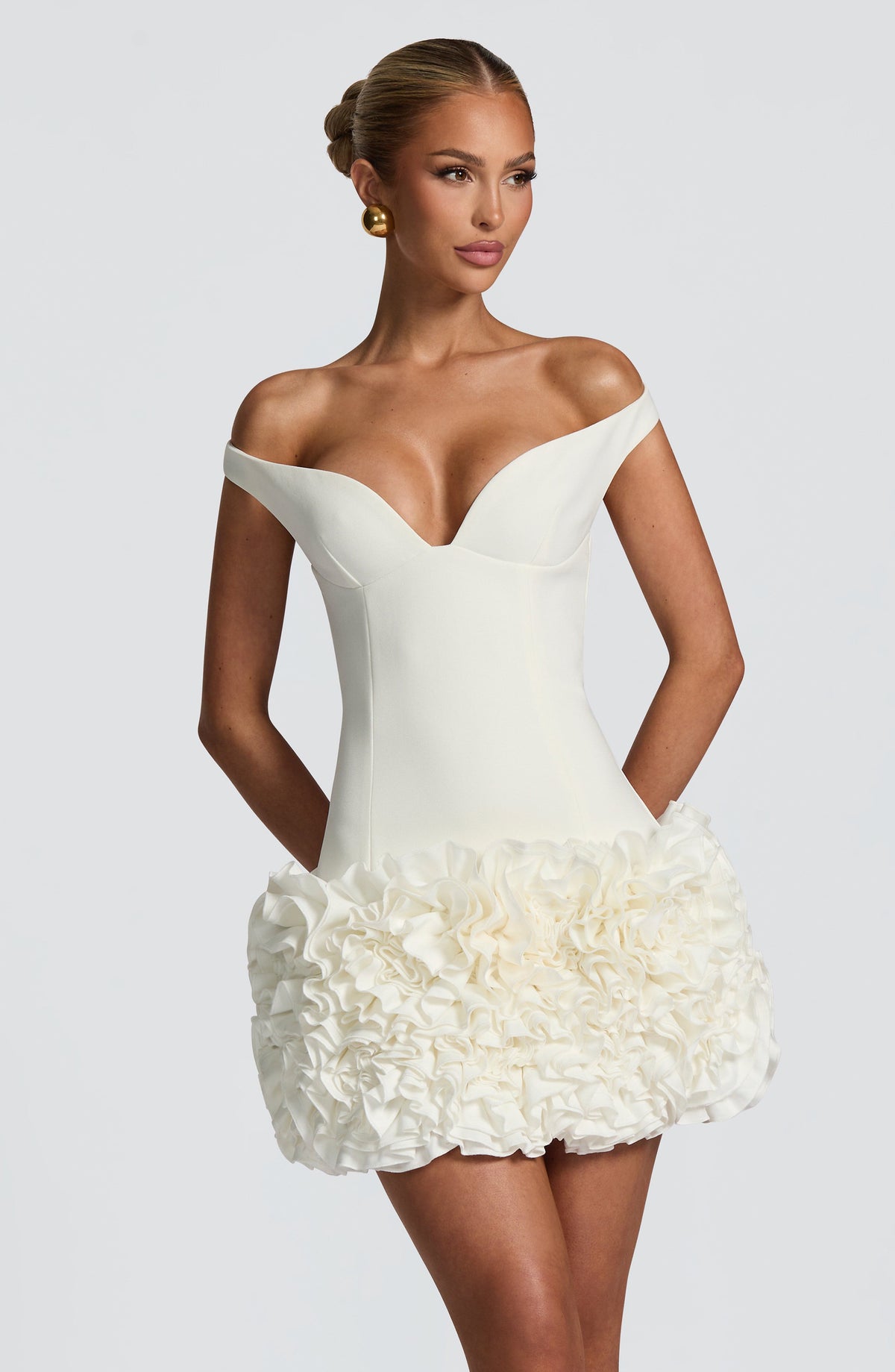 Adette Mini Dress in Ivory